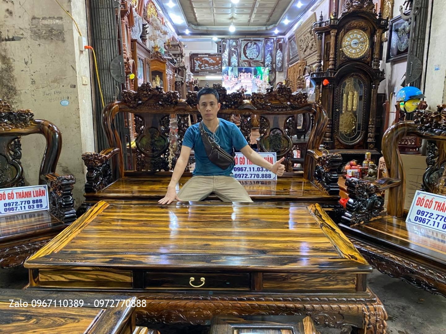 Bộ ghế minh nghê gỗ Mun Lào,;