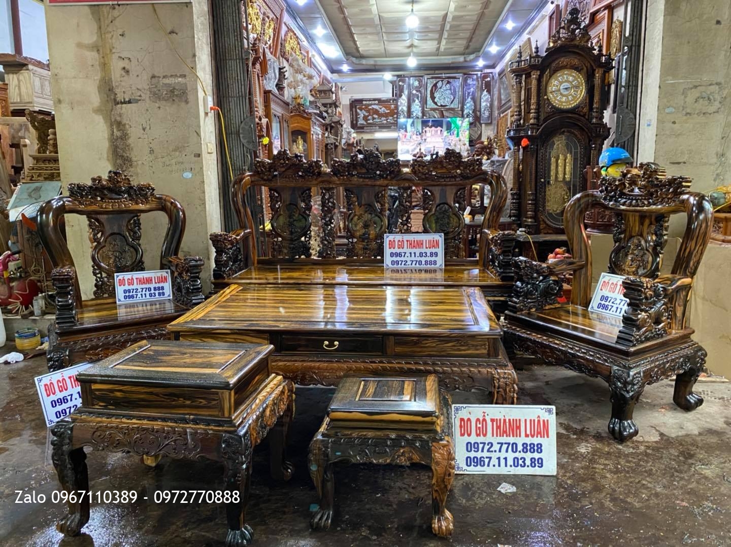 Bộ ghế minh nghê gỗ Mun Lào.