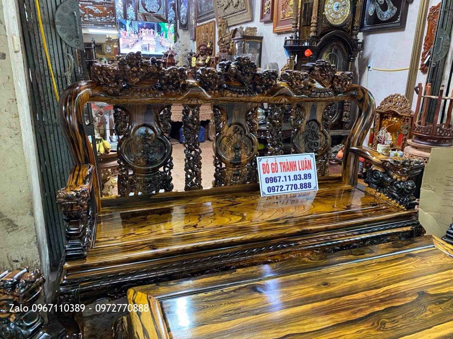 Bộ ghế minh nghê gỗ Mun Lào.,: