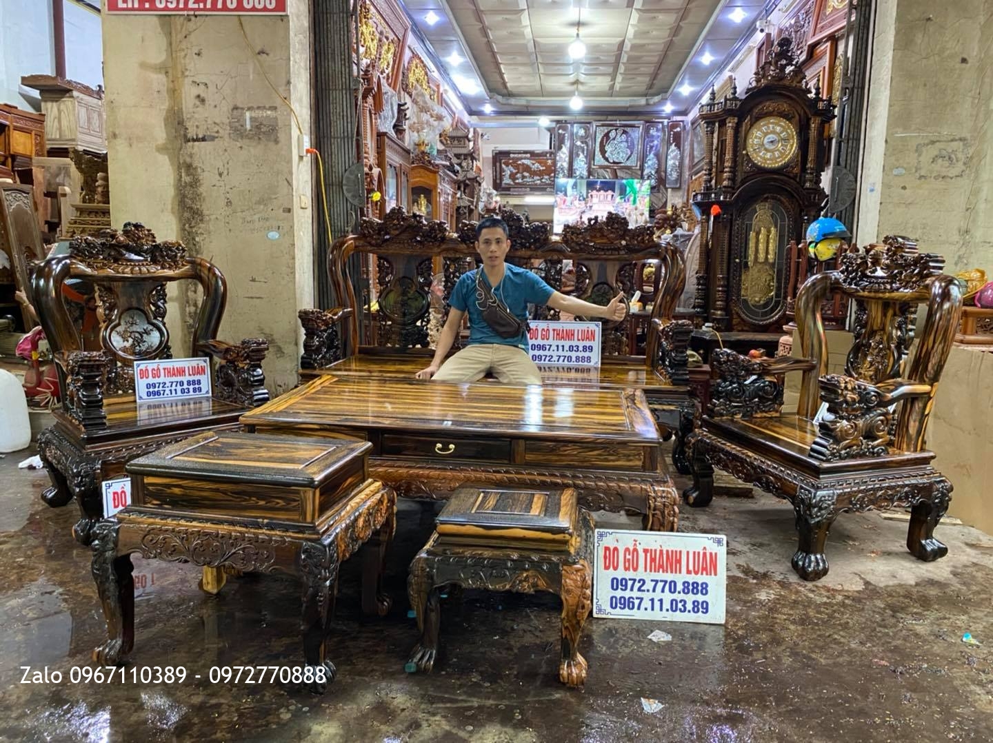 Bộ ghế minh nghê gỗ Mun Lào...