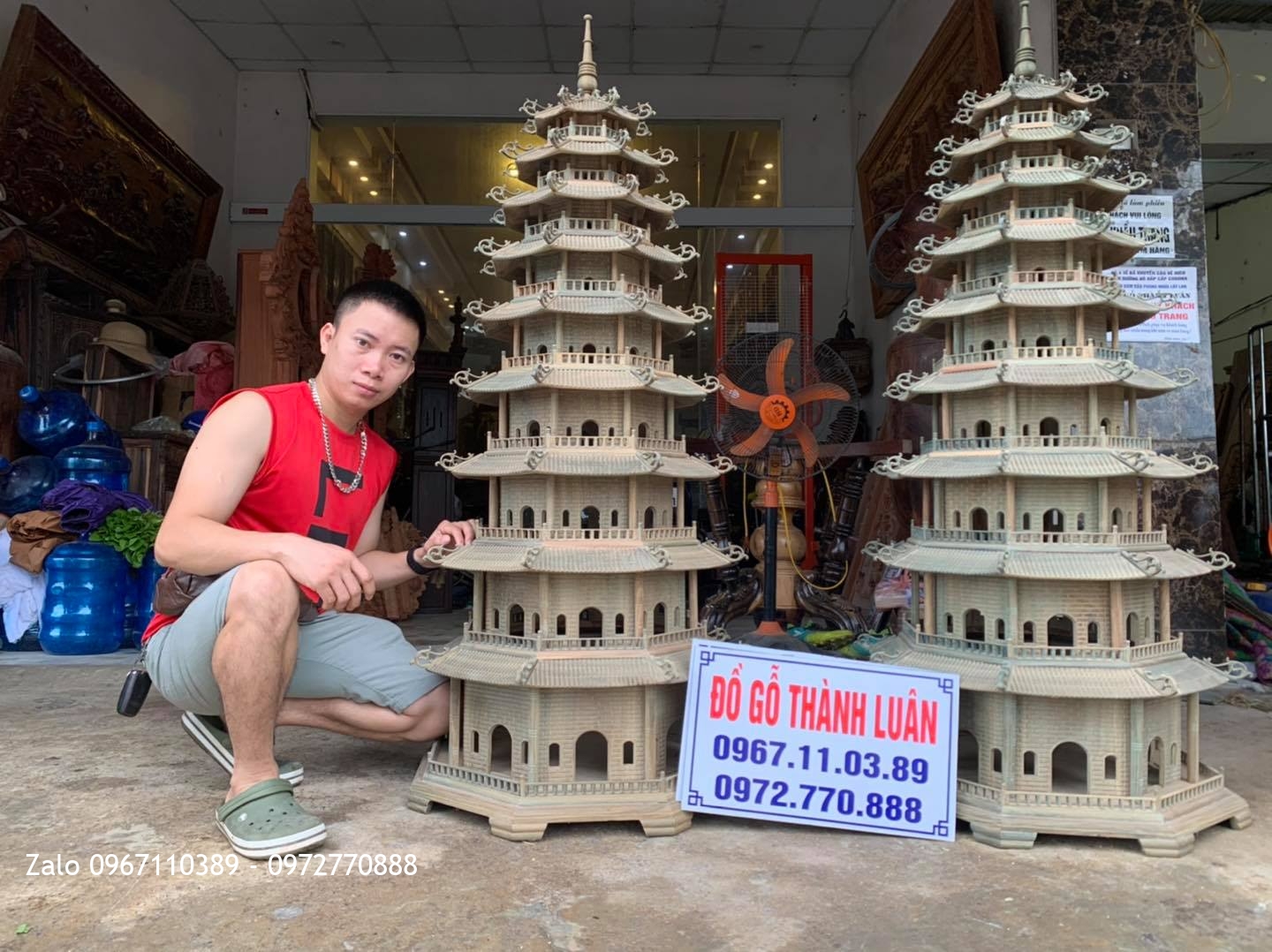 ÈN THÁP CHÙA GỖ BÁCH XANH