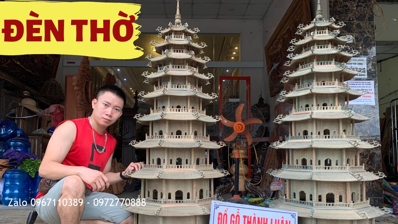 ĐÈN THÁP CHÙA GỖ BÁCH XANH