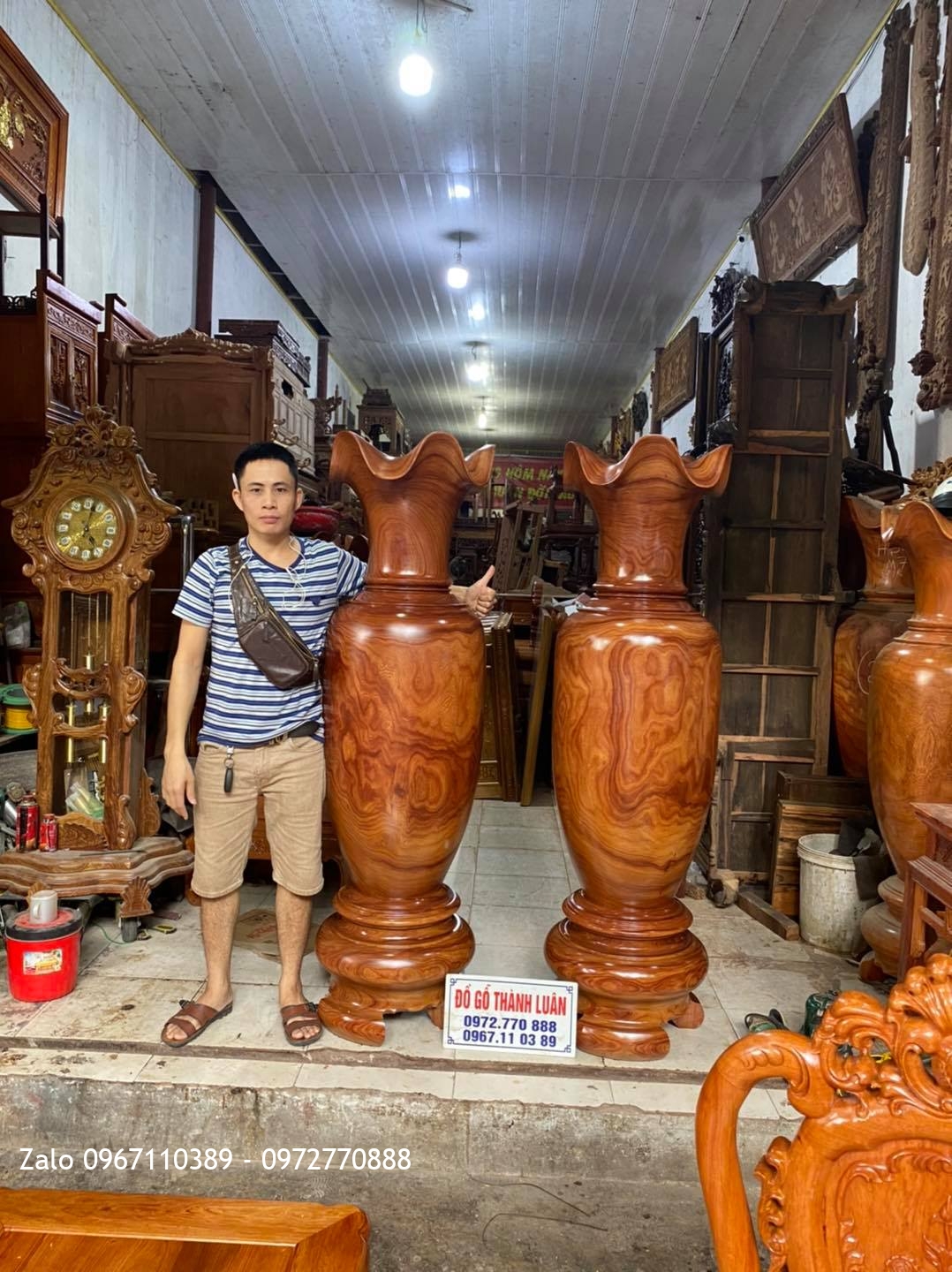 ôi Lọ Lộc Bình Gỗ Trắc Đỏ Nam Phi. Bán Hải Phòng