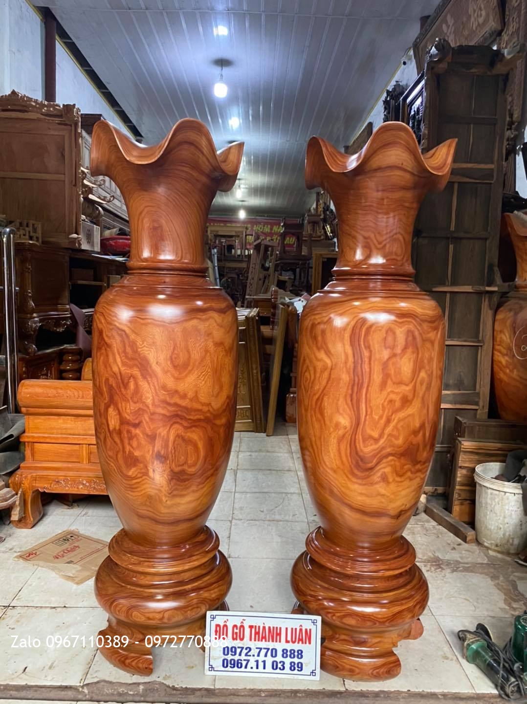 ôi Lọ Lộc Bình Gỗ Trắc Đỏ Nam Phi. Bán Hải Phòng.