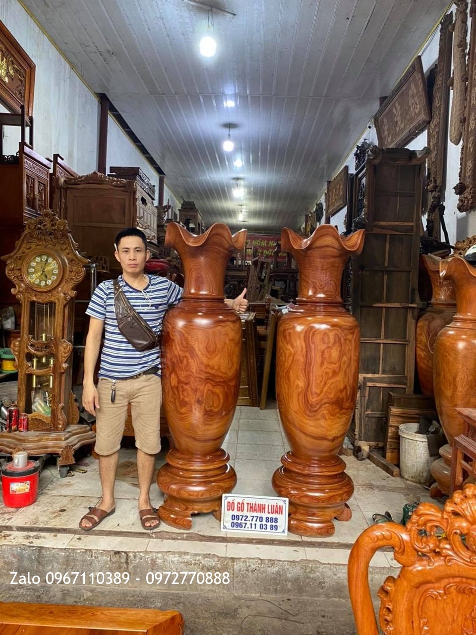 ôi Lọ Lộc Bình Gỗ Trắc Đỏ Nam Phi. Bán Hải Phòng