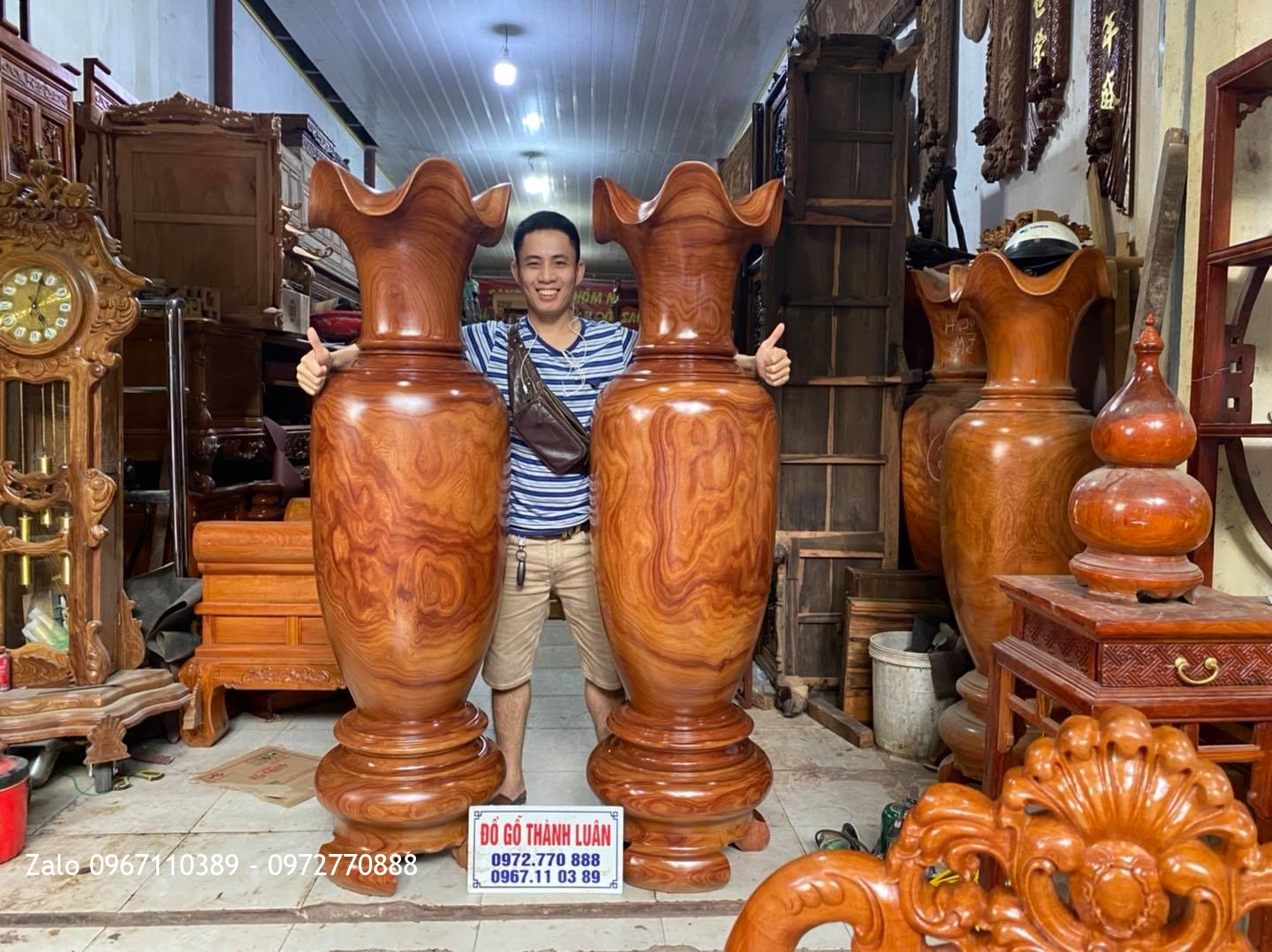 ôi Lọ Lộc Bình Gỗ Trắc Đỏ Nam Phi. Bán Hải Phòng: