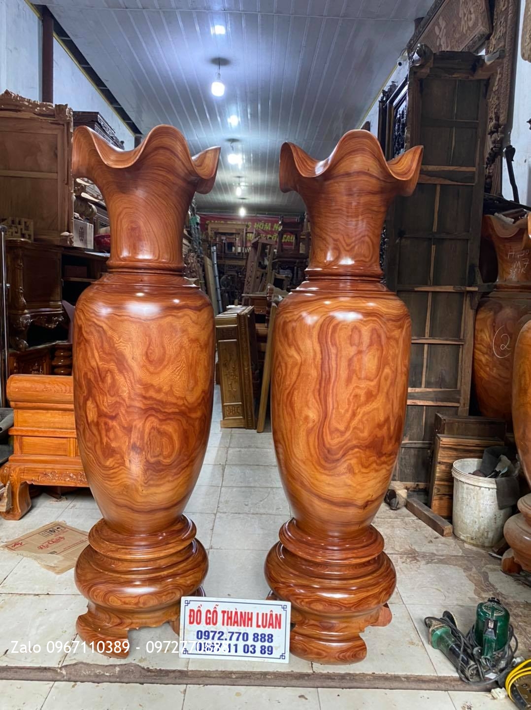 ôi Lọ Lộc Bình Gỗ Trắc Đỏ Nam Phi. Bán Hải Phòng::