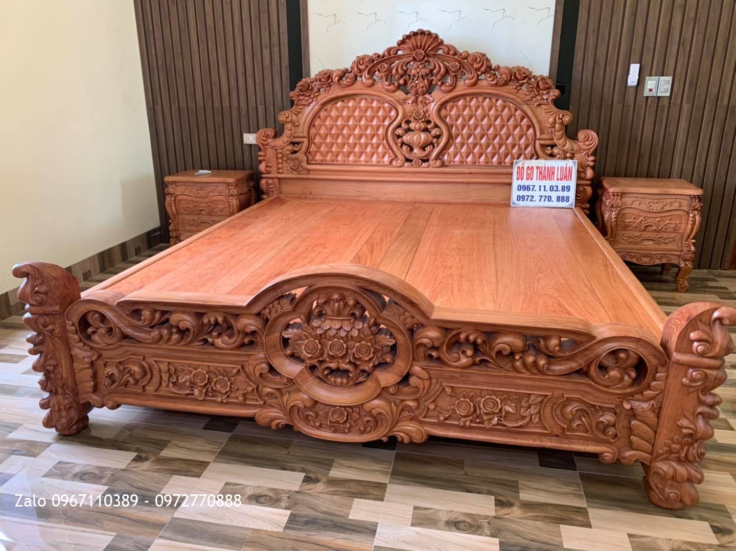 GIƯỜNG HỒNG LU-i Gỗ Hương Siêu Khủng