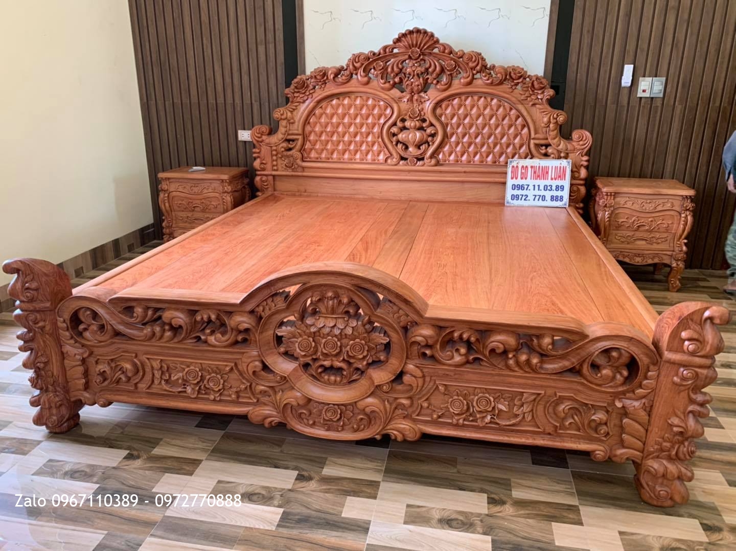 GIƯỜNG HỒNG LU-i Gỗ Hương Siêu Khủng