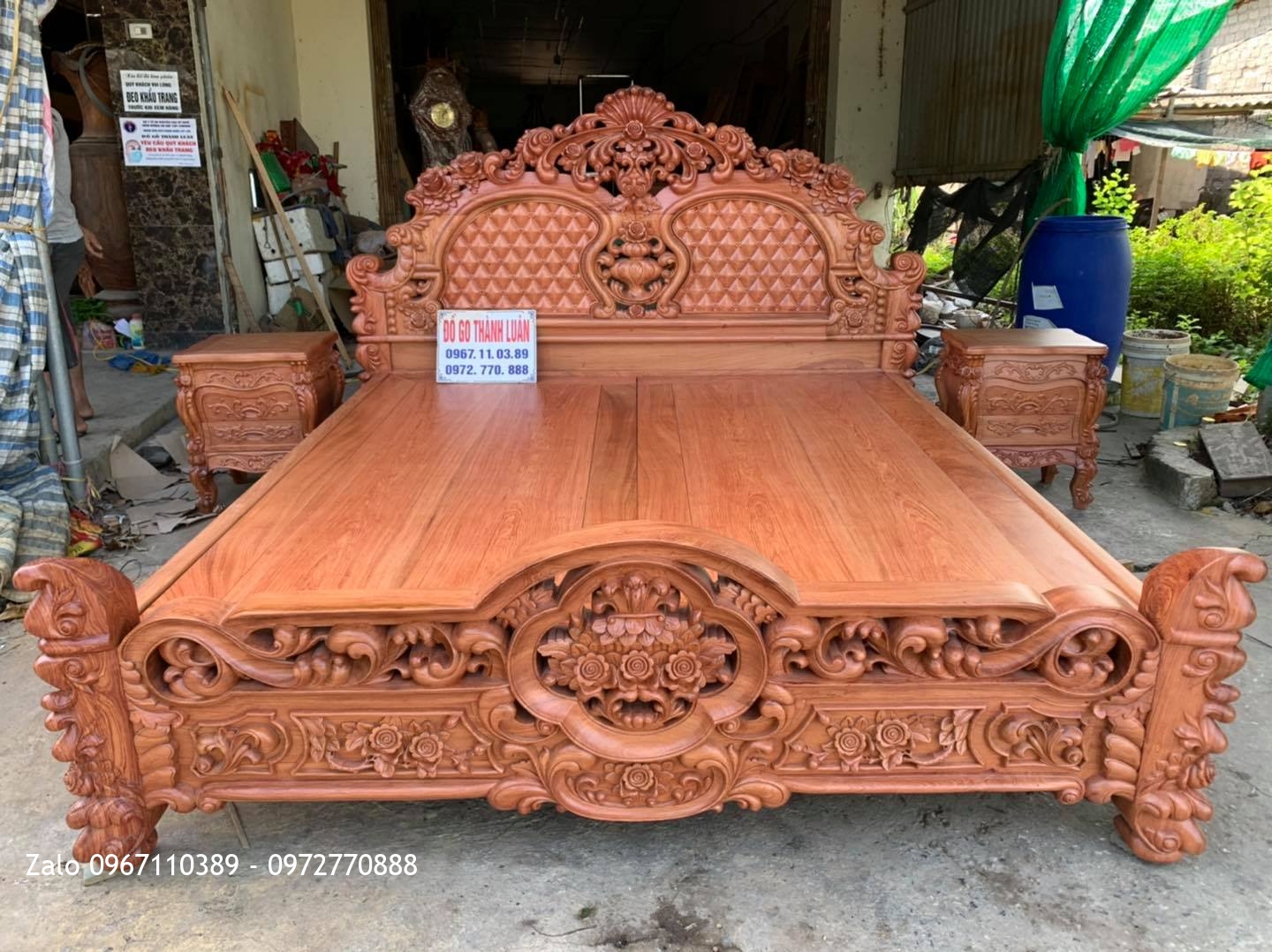 GIƯỜNG HỒNG LU-i Gỗ Hương Siêu Khủng-