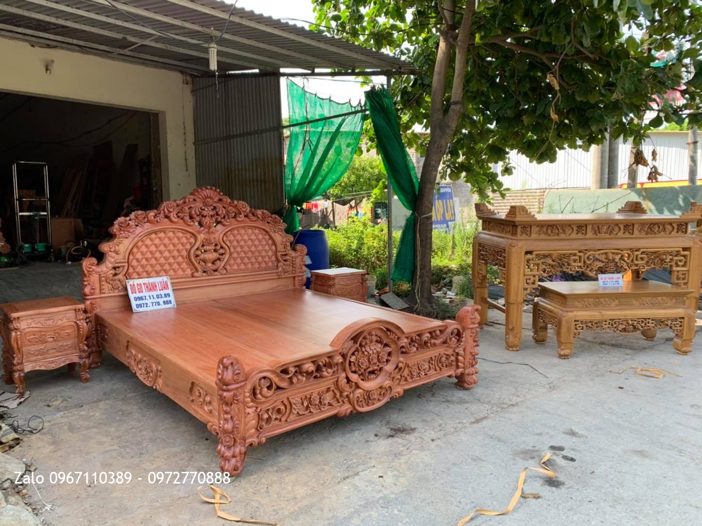 GIƯỜNG HỒNG LU-i Gỗ Hương Siêu Khủng-;