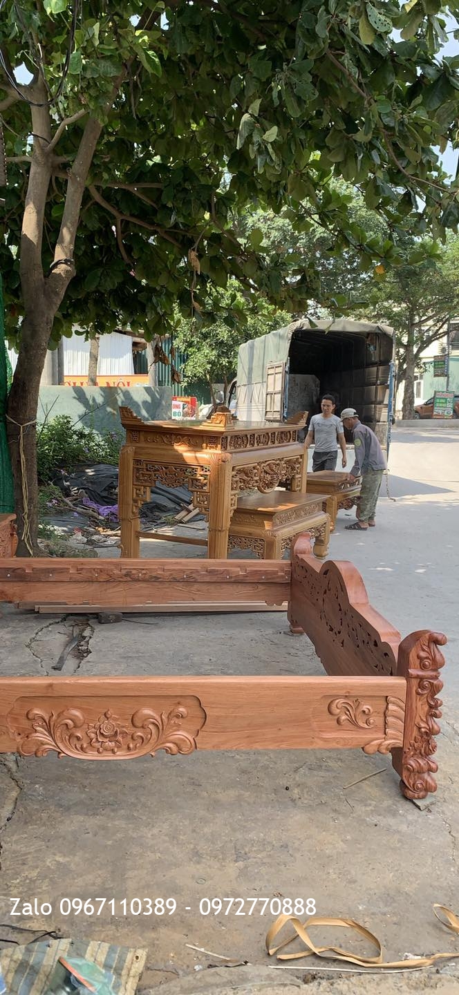 GIƯỜNG HỒNG LU-i Gỗ Hương Siêu Khủng,.: