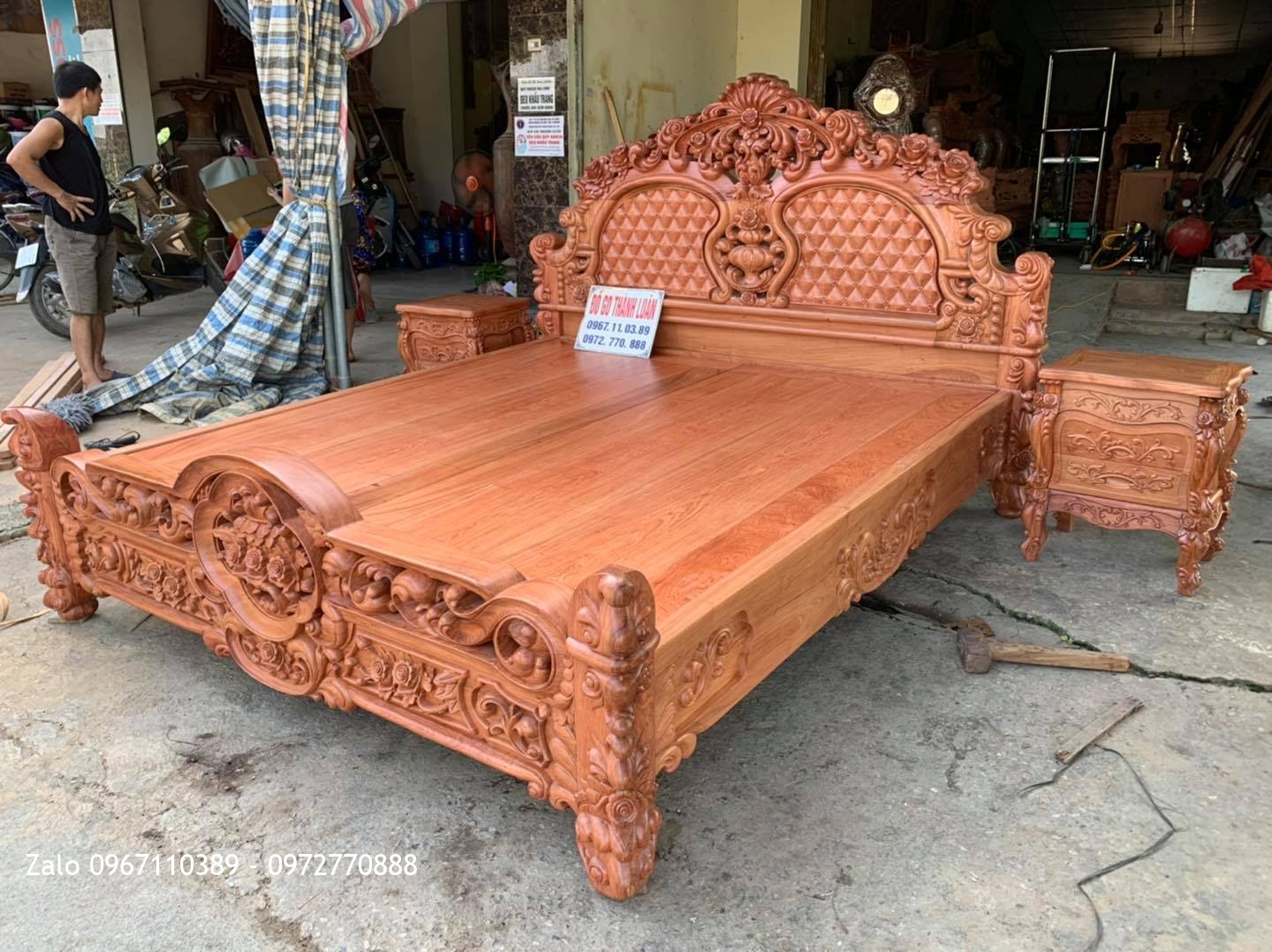 GIƯỜNG HỒNG LU-i Gỗ Hương Siêu Khủng.,