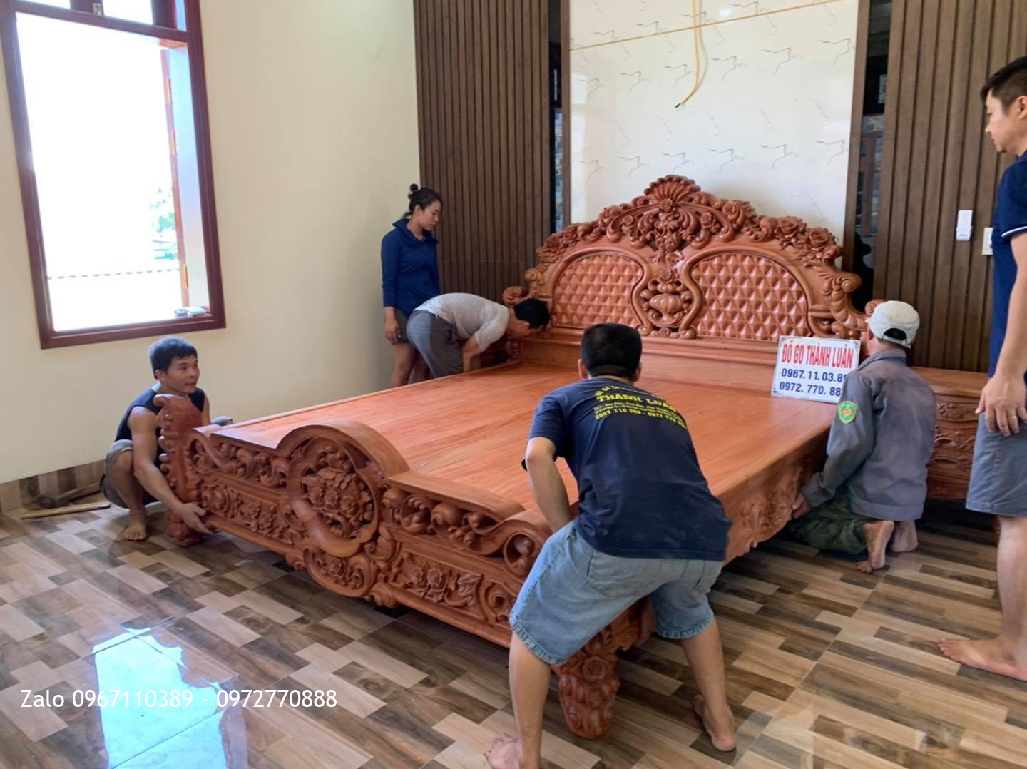 GIƯỜNG HỒNG LU-i Gỗ Hương Siêu Khủng