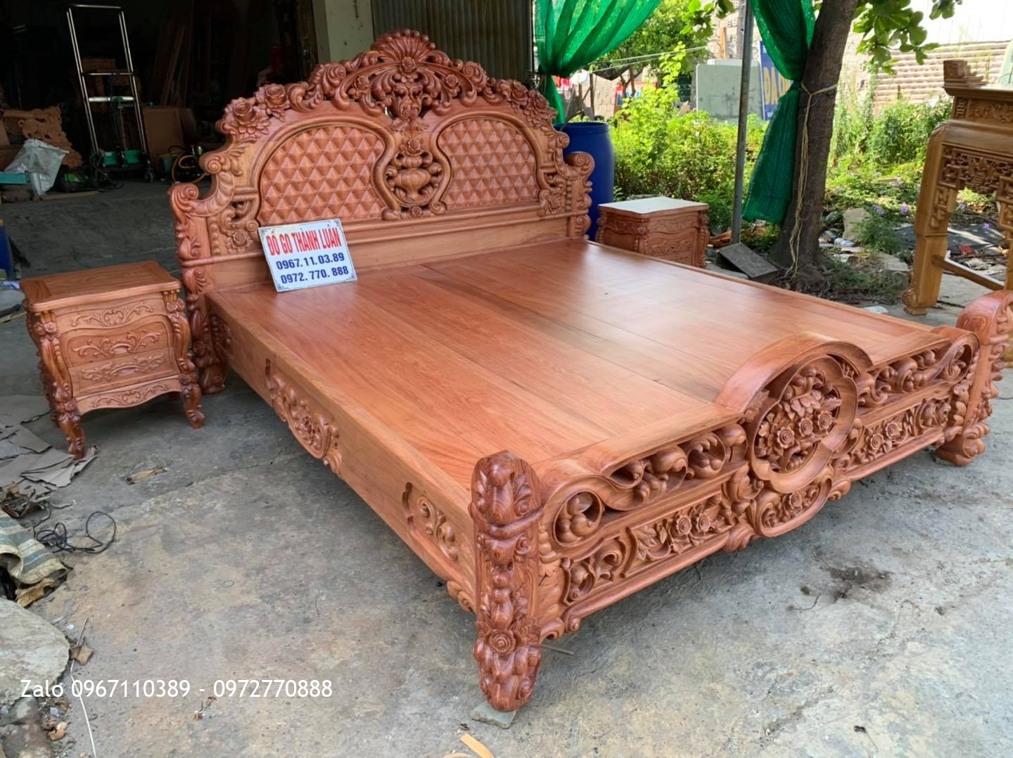 GIƯỜNG HỒNG LU-i Gỗ Hương Siêu Khủng: :