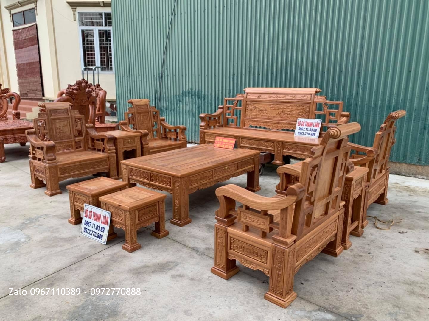 Bộ Bàn Ghế SƠN THUỶ Gỗ Gõ Đỏ 10 Món Siêu Víp,,