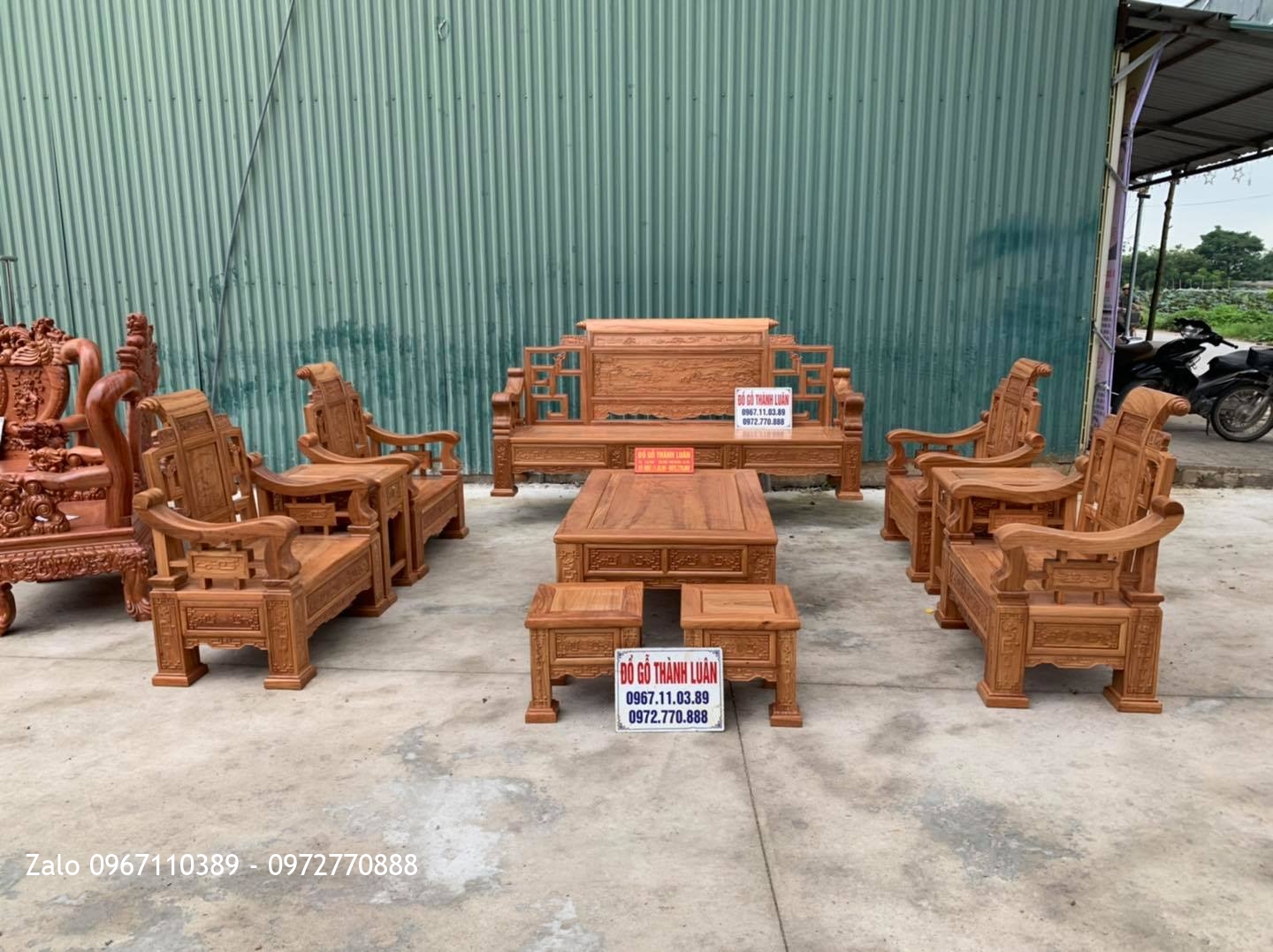 Bộ Bàn Ghế SƠN THUỶ Gỗ Gõ Đỏ 10 Món Siêu Víp,.,