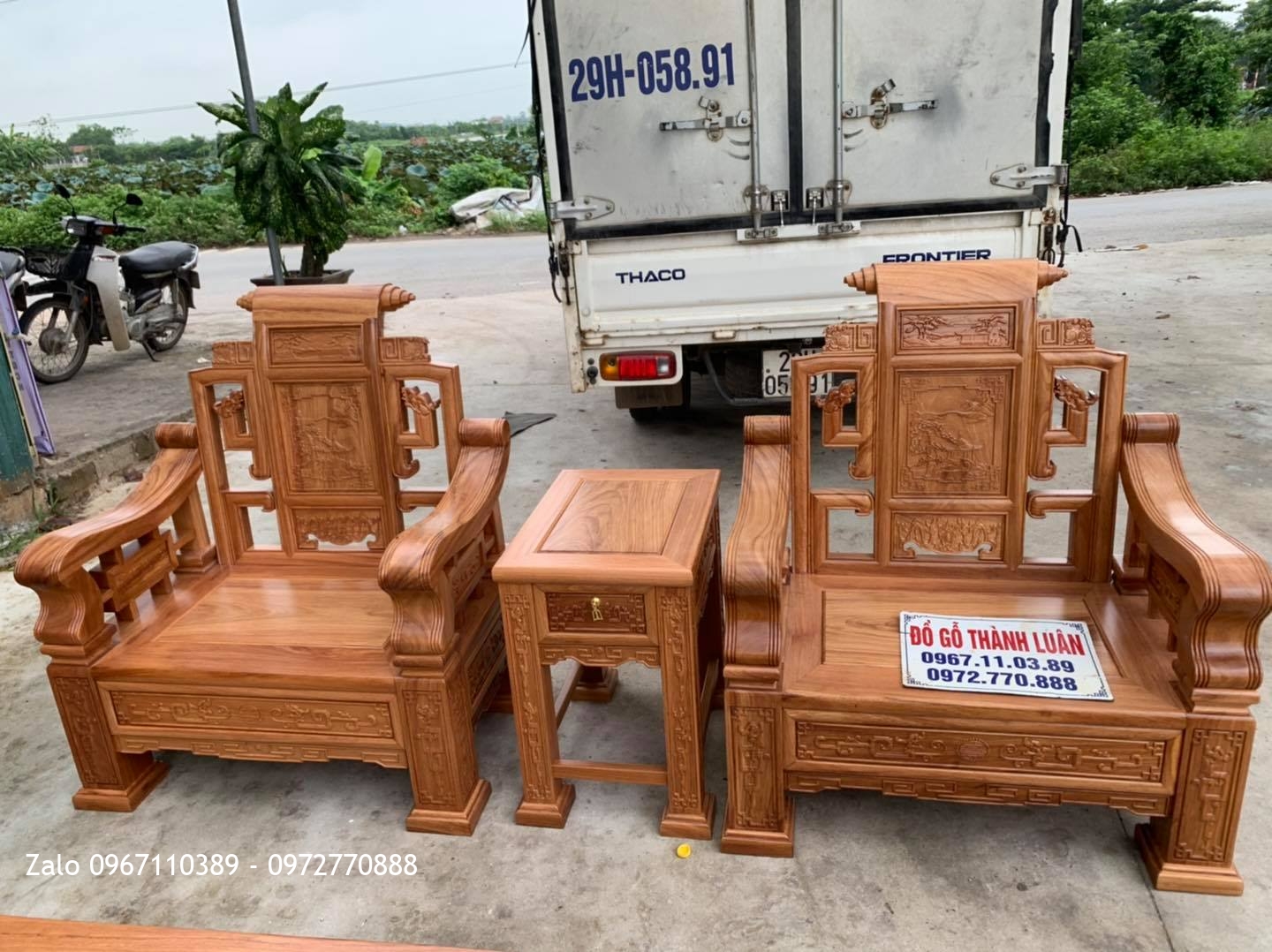 Bộ Bàn Ghế SƠN THUỶ Gỗ Gõ Đỏ 10 Món Siêu Víp:-