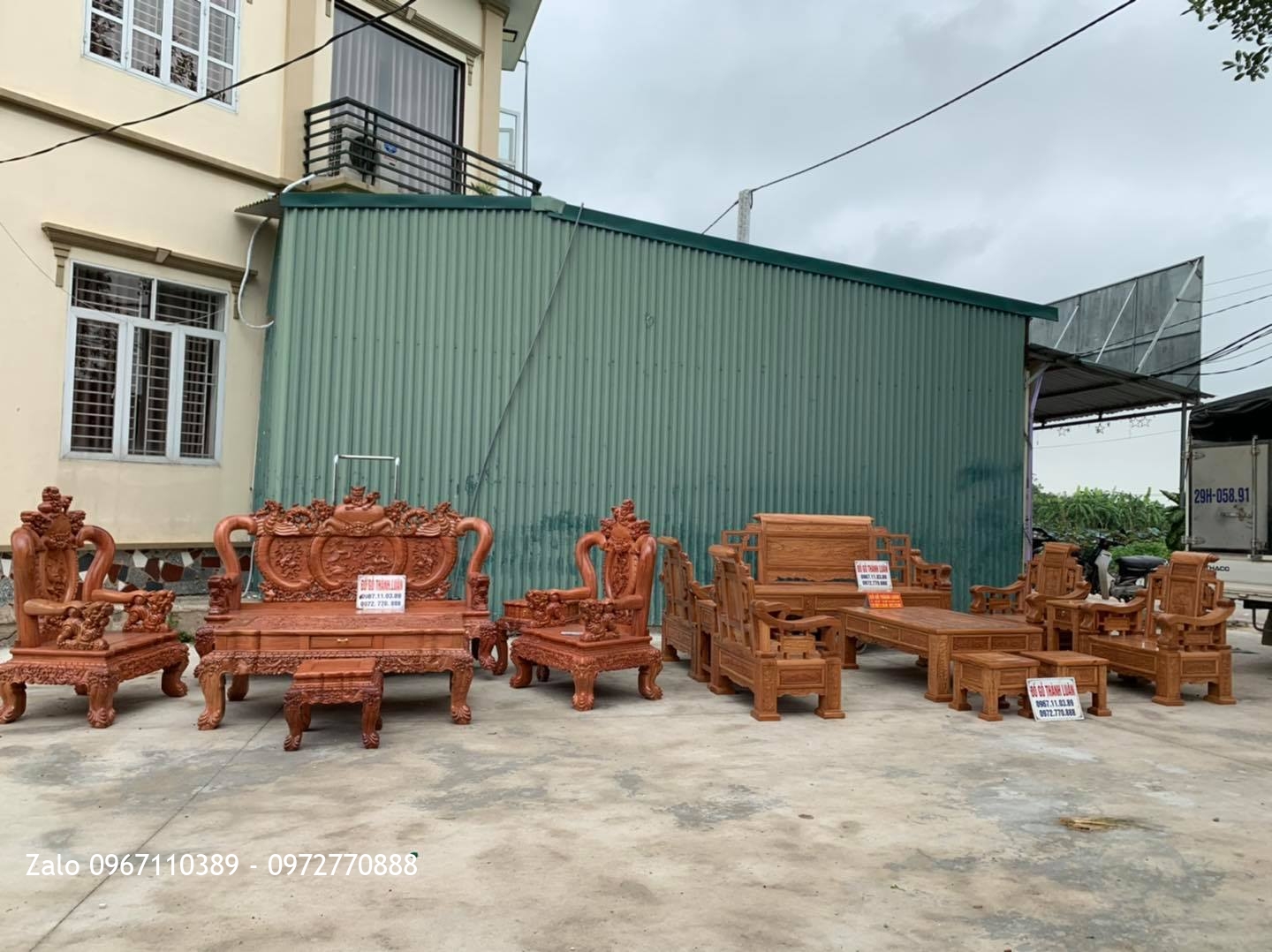 Bộ Bàn Ghế SƠN THUỶ Gỗ Gõ Đỏ 10 Món Siêu Víp:;