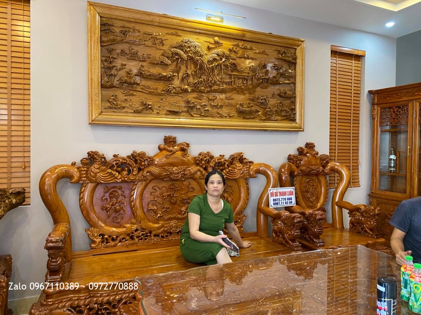 1 bộ ghế nghê bảo đỉnh gồm 6 món cột 12 chân 14