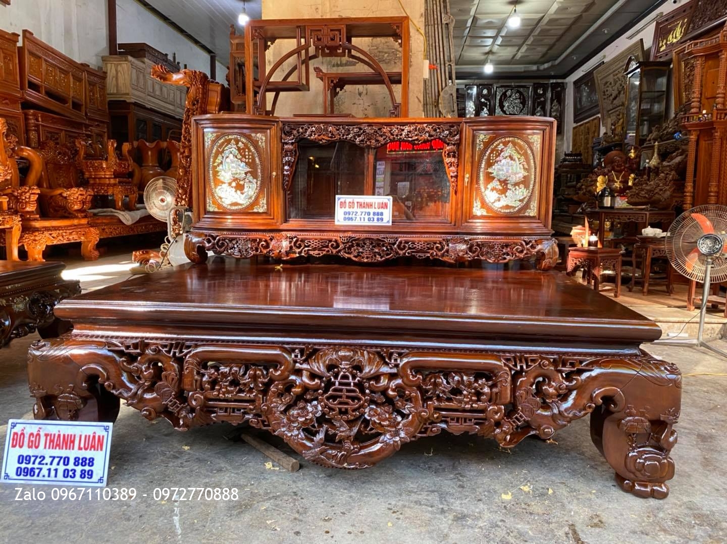 bộ sập gụ tủ chè gỗ gụ