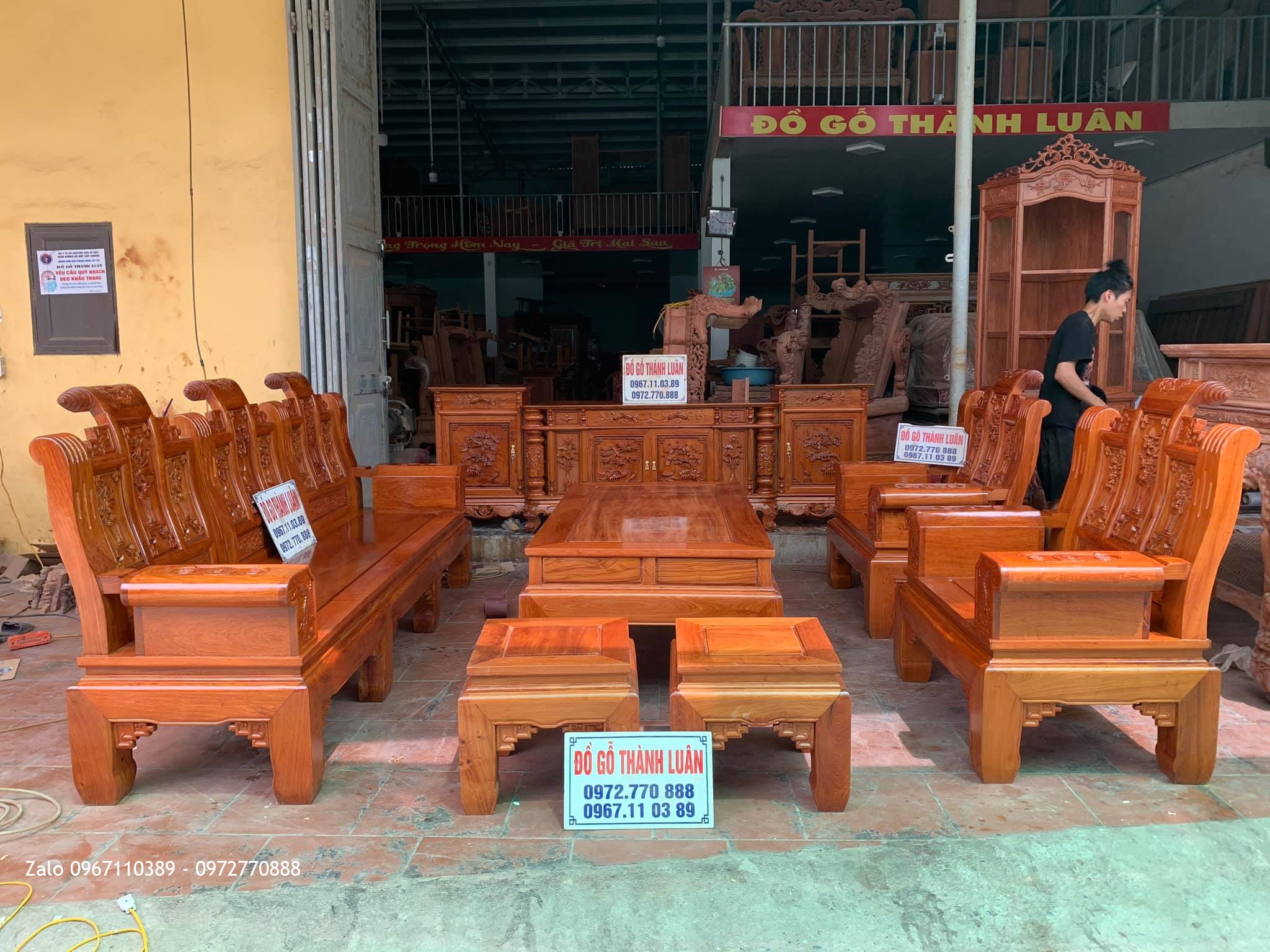 Bộ Nội Thất Phòng Khách Gỗ Hương Bán Về Hải Hậu Nam Định