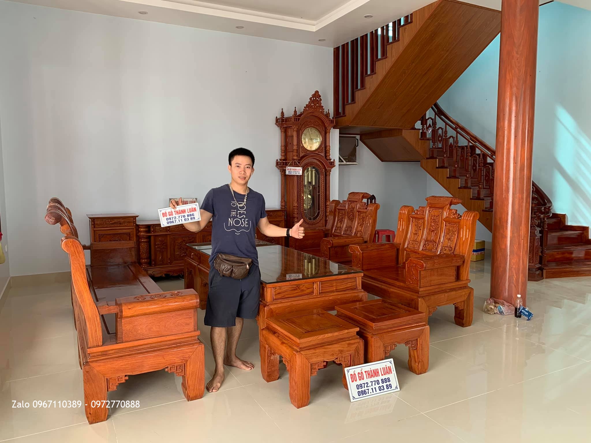 Bộ Nội Thất Phòng Khách Gỗ Hương Bán Về Hải Hậu Nam Định,.