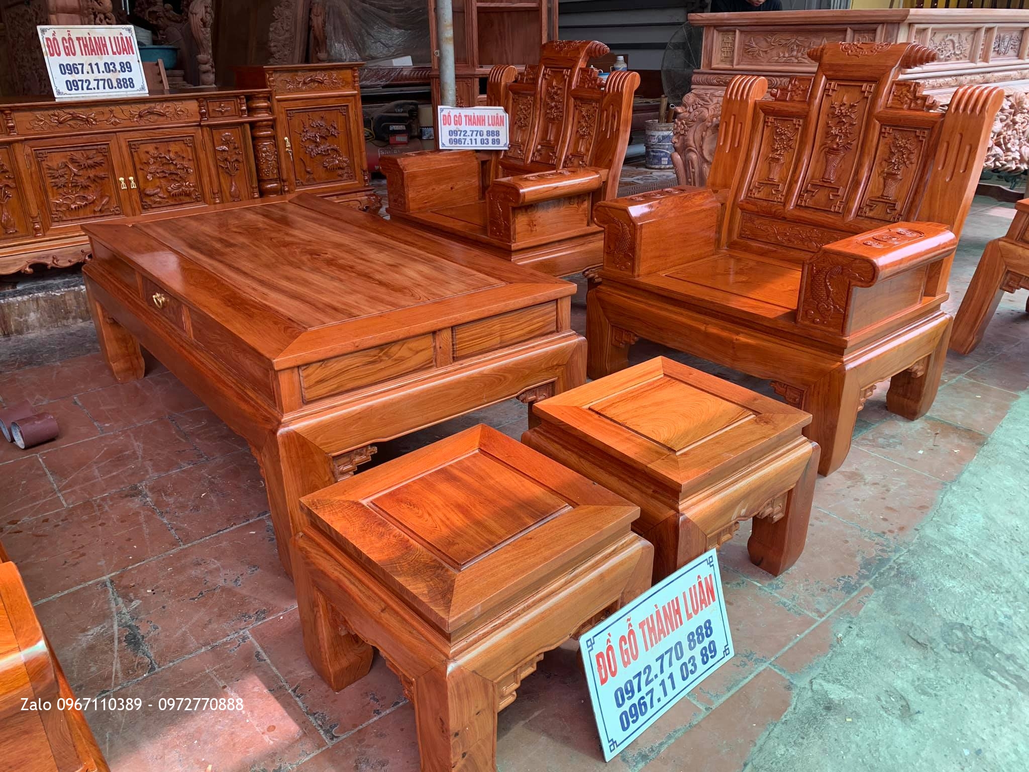 Bộ Nội Thất Phòng Khách Gỗ Hương Bán Về Hải Hậu Nam Định.