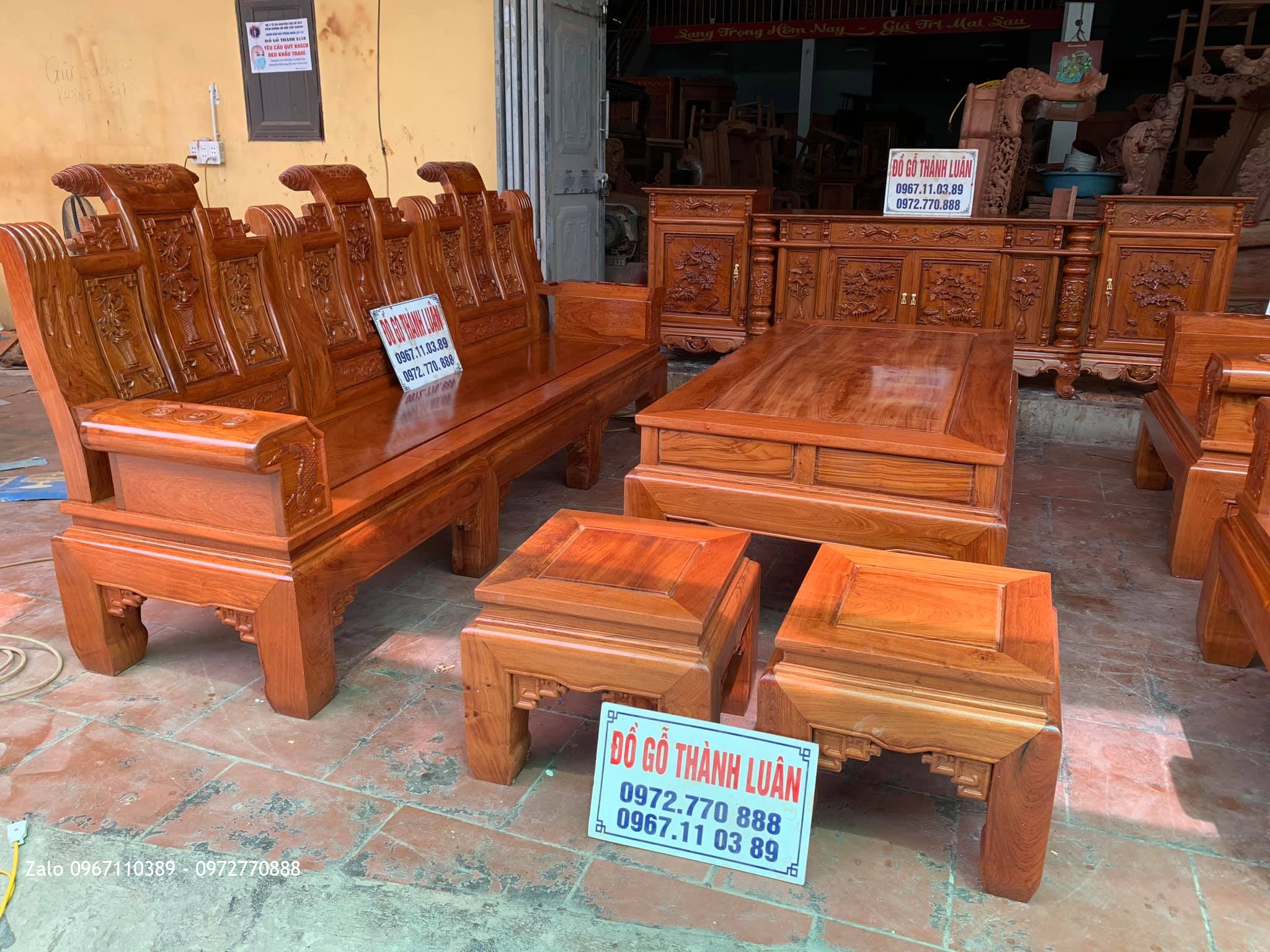 Bộ Nội Thất Phòng Khách Gỗ Hương Bán Về Hải Hậu Nam Định.