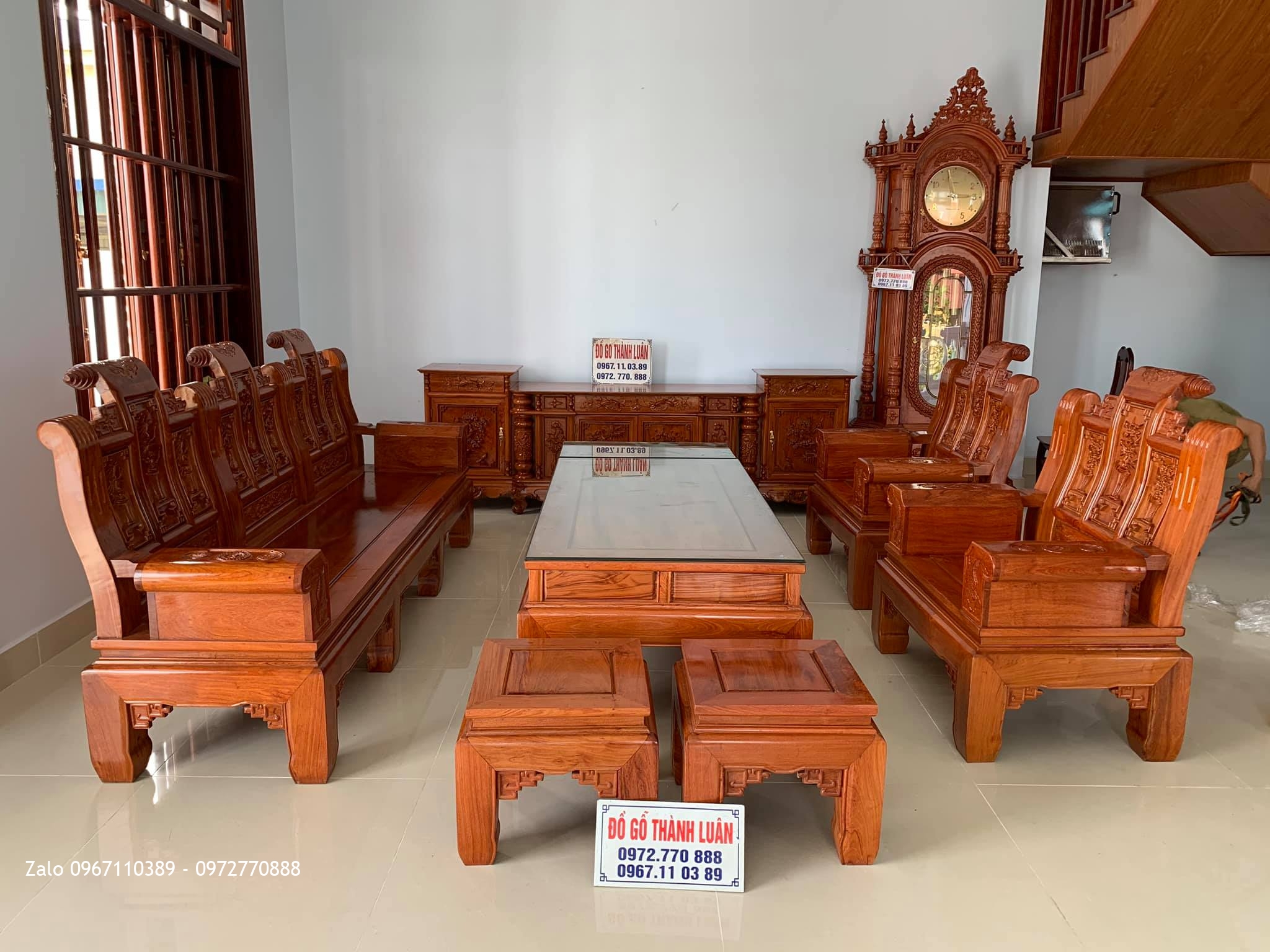 Bộ Nội Thất Phòng Khách Gỗ Hương Bán Về Hải Hậu Nam Định: