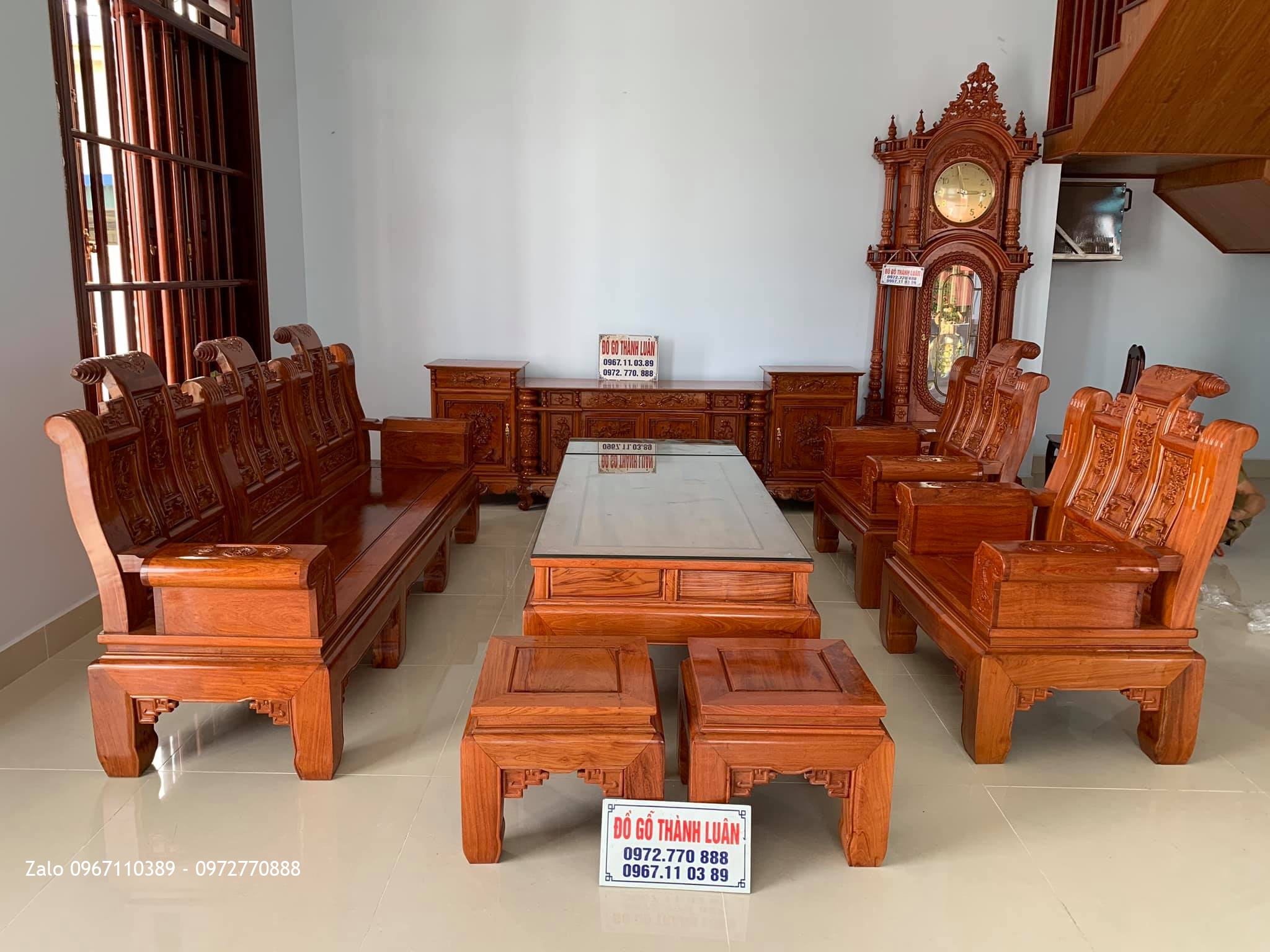 Bộ Nội Thất Phòng Khách Gỗ Hương Bán Về Hải Hậu Nam Định: