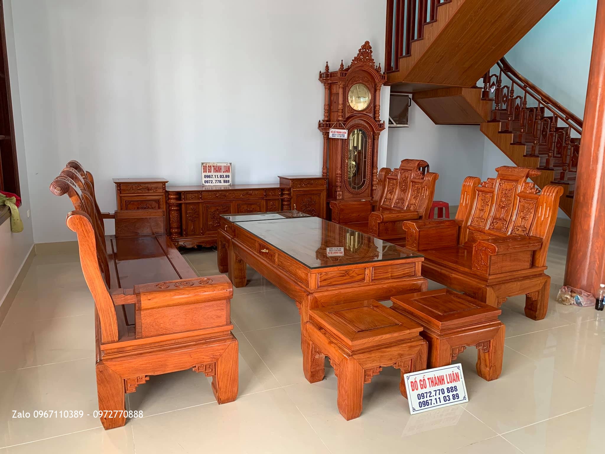 Bộ Nội Thất Phòng Khách Gỗ Hương Bán Về Hải Hậu Nam Định: