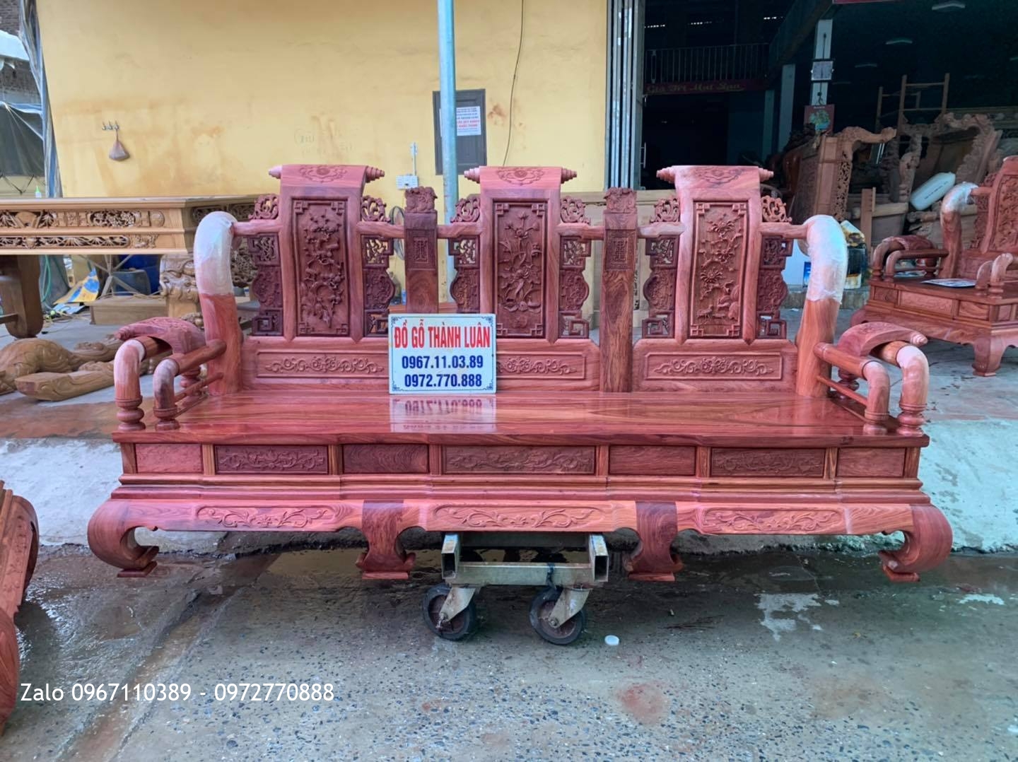 Bộ Bàn Ghế Tần Thuỷ Hoàng Gỗ Hương Đá.6 Món