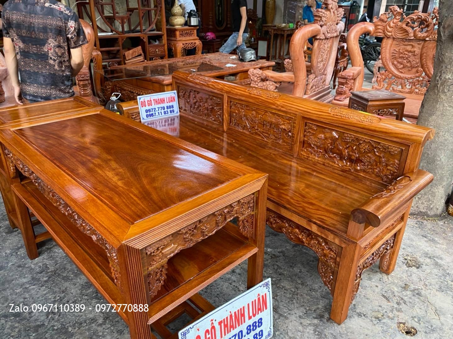 Bộ ghế trường kỷ gỗ lim Nam Phi