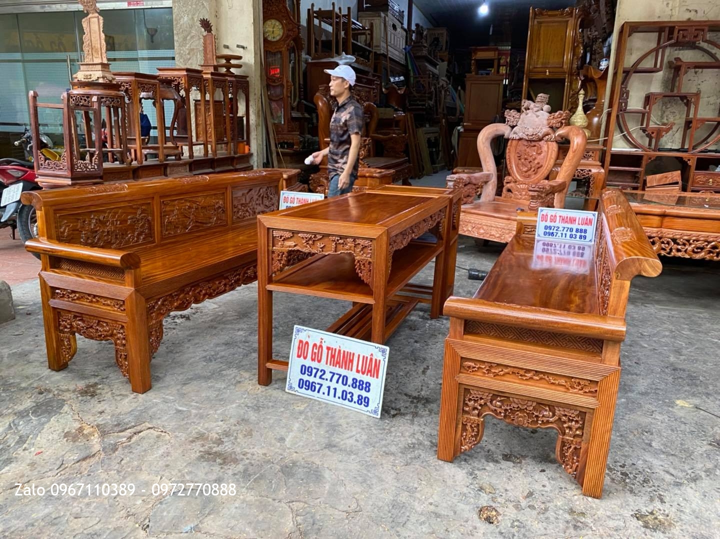 Bộ ghế trường kỷ gỗ lim Nam Phi