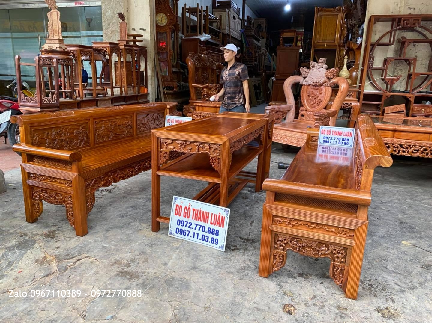 Bộ ghế trường kỷ gỗ lim Nam Phi