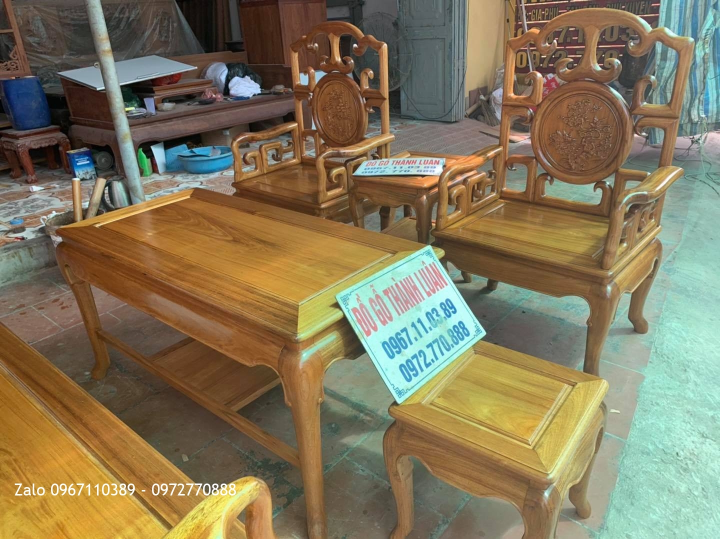 Bộ Bàn Ghế Móc Mỏ Gỗ Gụ Siêu Víp.6 Món. Chị Hiền Anh Thắng