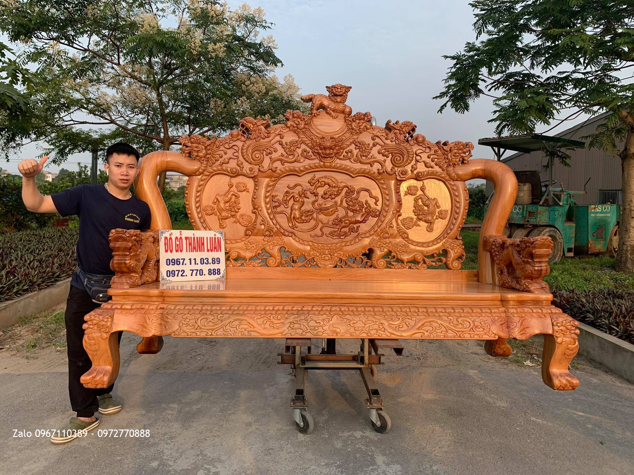 Bộ Bàn Ghế Phòng Khách NGHÊ BẢO ĐỈNH GỖ GÕ ĐỎ