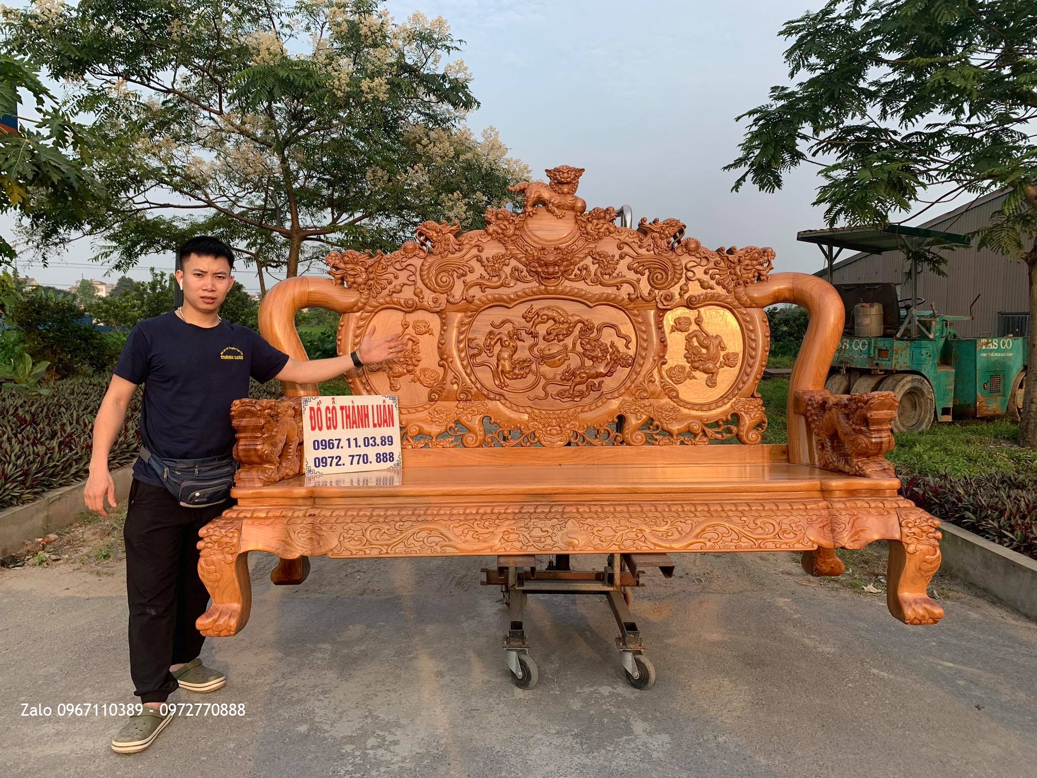 Bộ Bàn Ghế Phòng Khách NGHÊ BẢO ĐỈNH GỖ GÕ ĐỎ