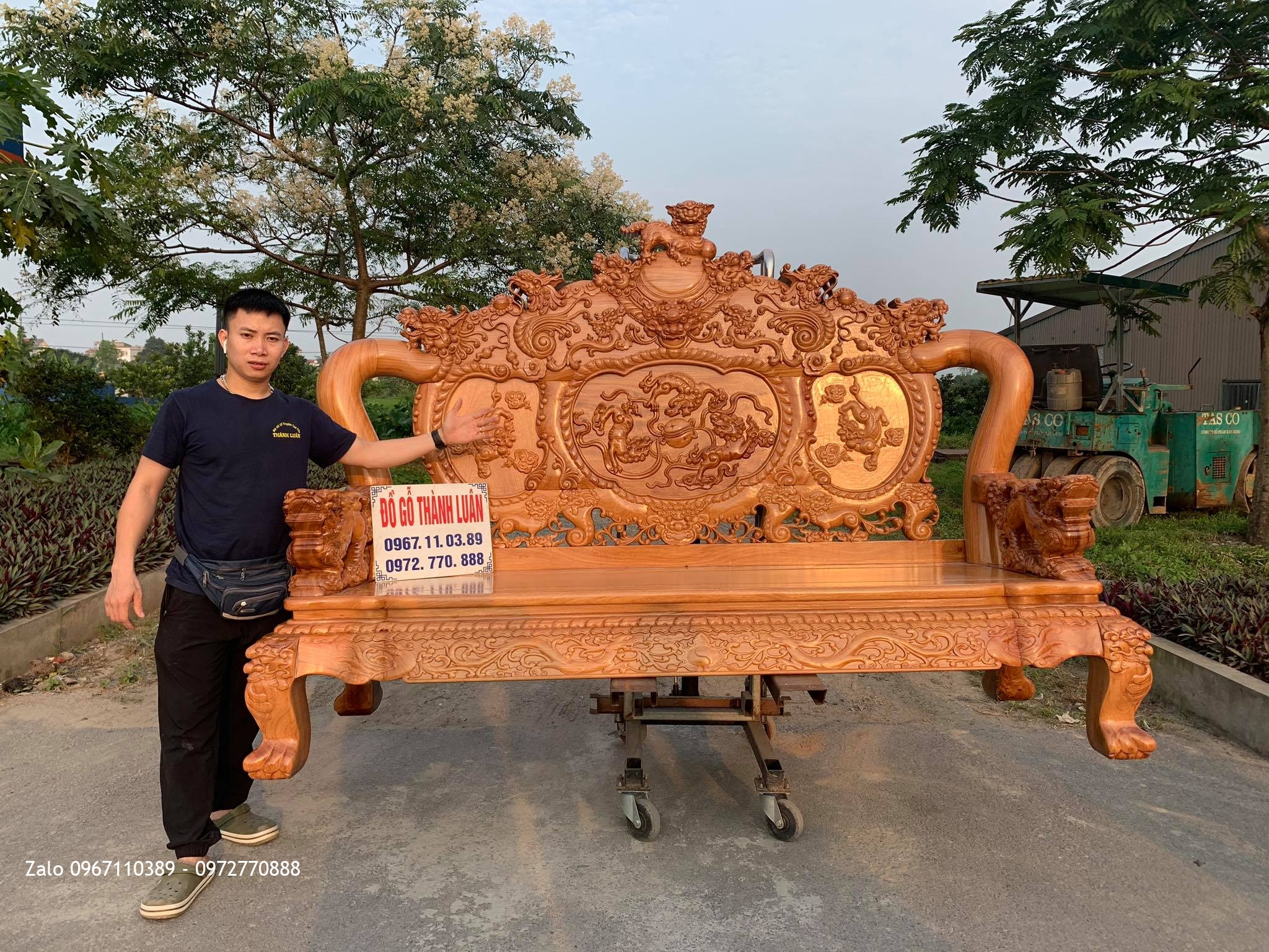 Bộ Bàn Ghế Phòng Khách NGHÊ BẢO ĐỈNH GỖ GÕ ĐỎ.