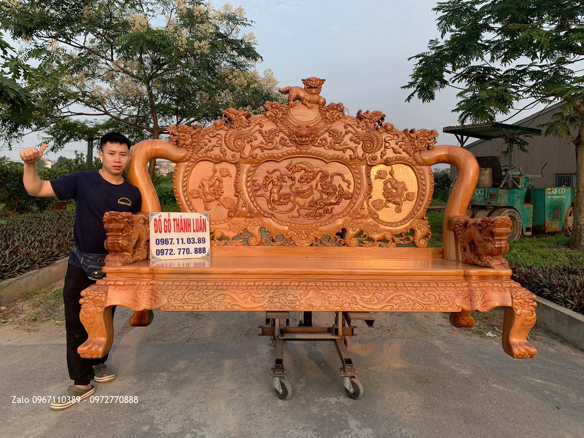 Bộ Bàn Ghế Phòng Khách NGHÊ BẢO ĐỈNH GỖ GÕ ĐỎ.