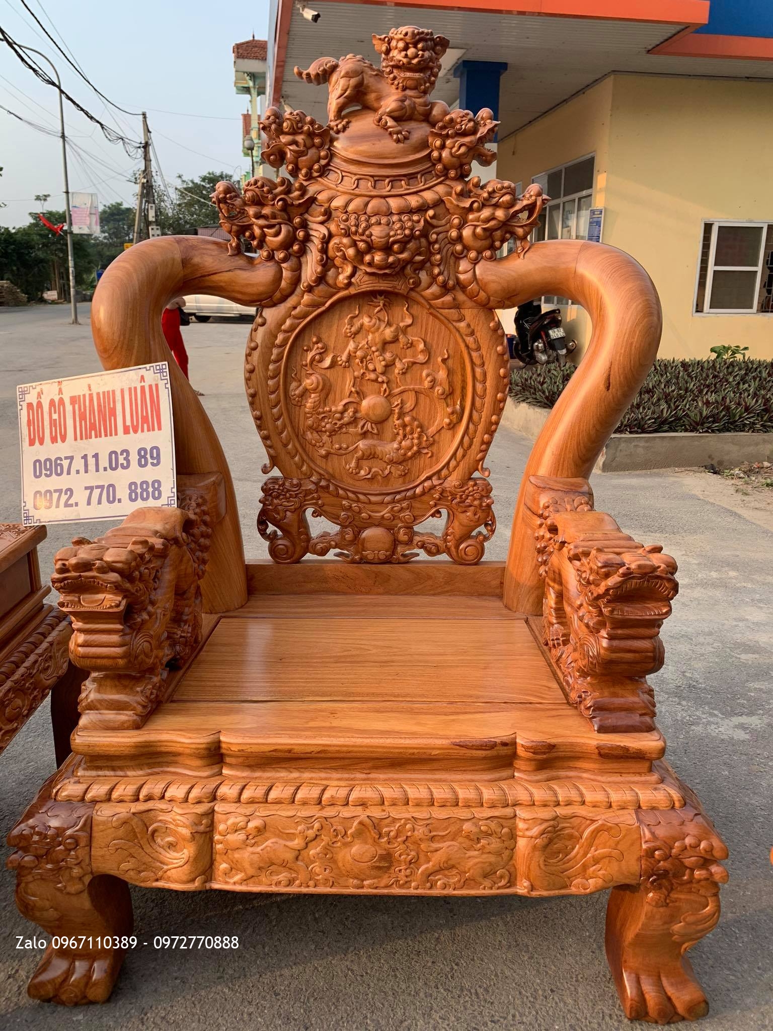 Bộ Bàn Ghế Phòng Khách NGHÊ BẢO ĐỈNH GỖ GÕ ĐỎ:-