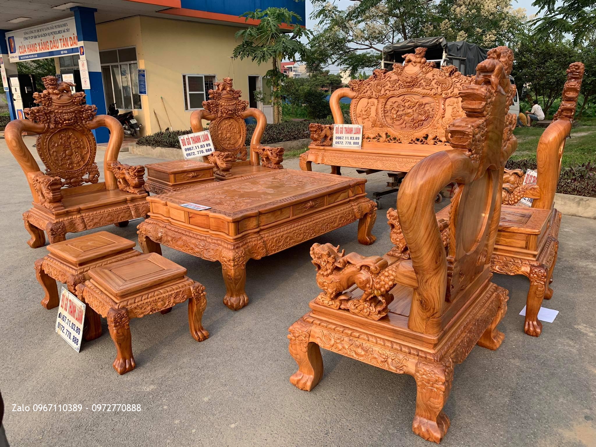 Bộ Bàn Ghế Phòng Khách NGHÊ BẢO ĐỈNH GỖ GÕ ĐỎ:..