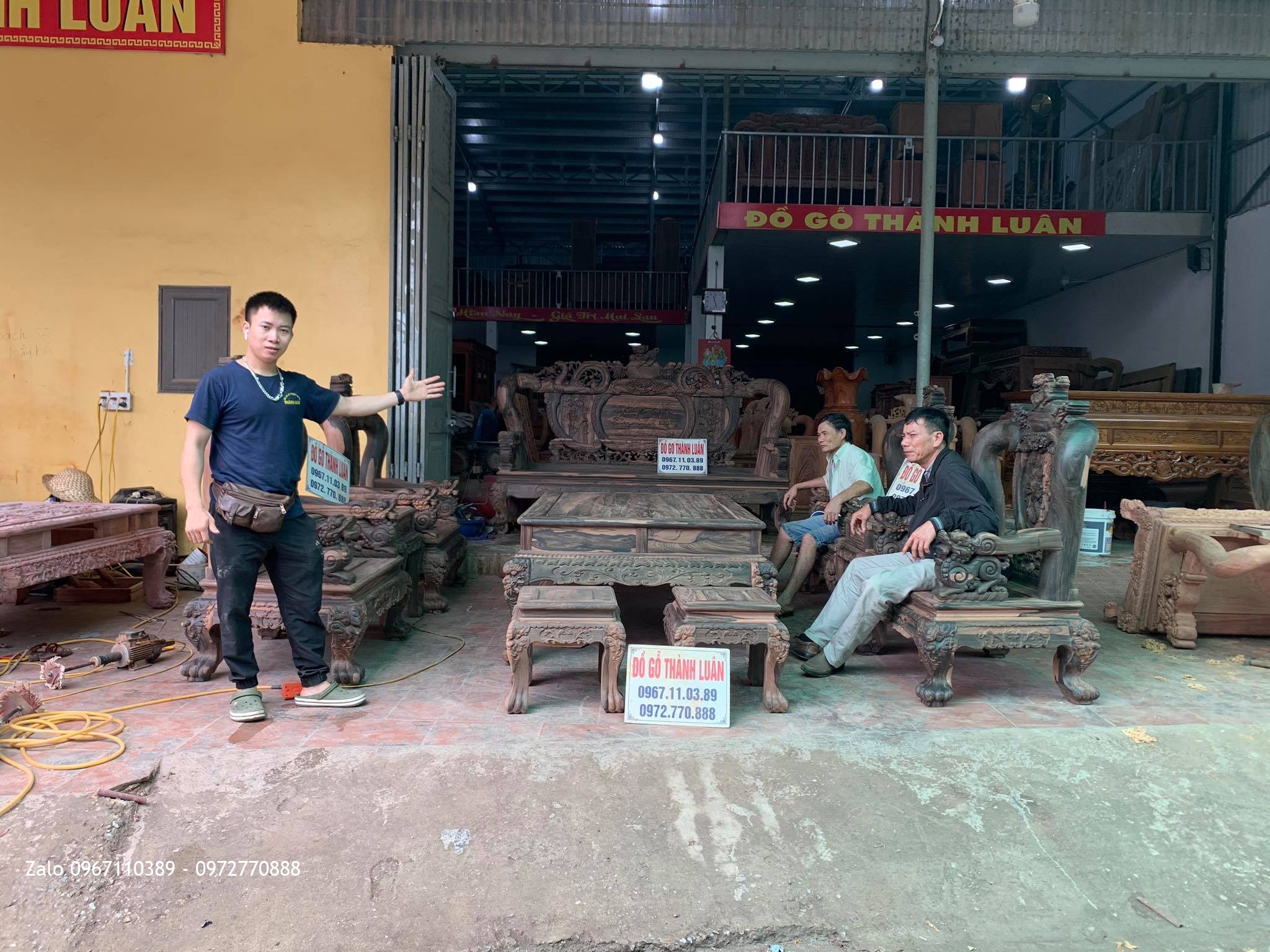 bộ bàn ghế Nghê Bảo Đỉnh gỗ MUn Cột 14 Gồm 10 Món Víp.:.;