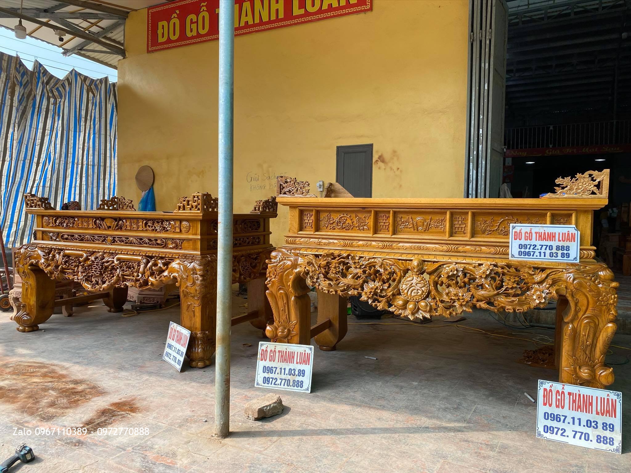 sập thờ ngũ phúc kim tiền gỗ gụ siêu siêu vip.,.