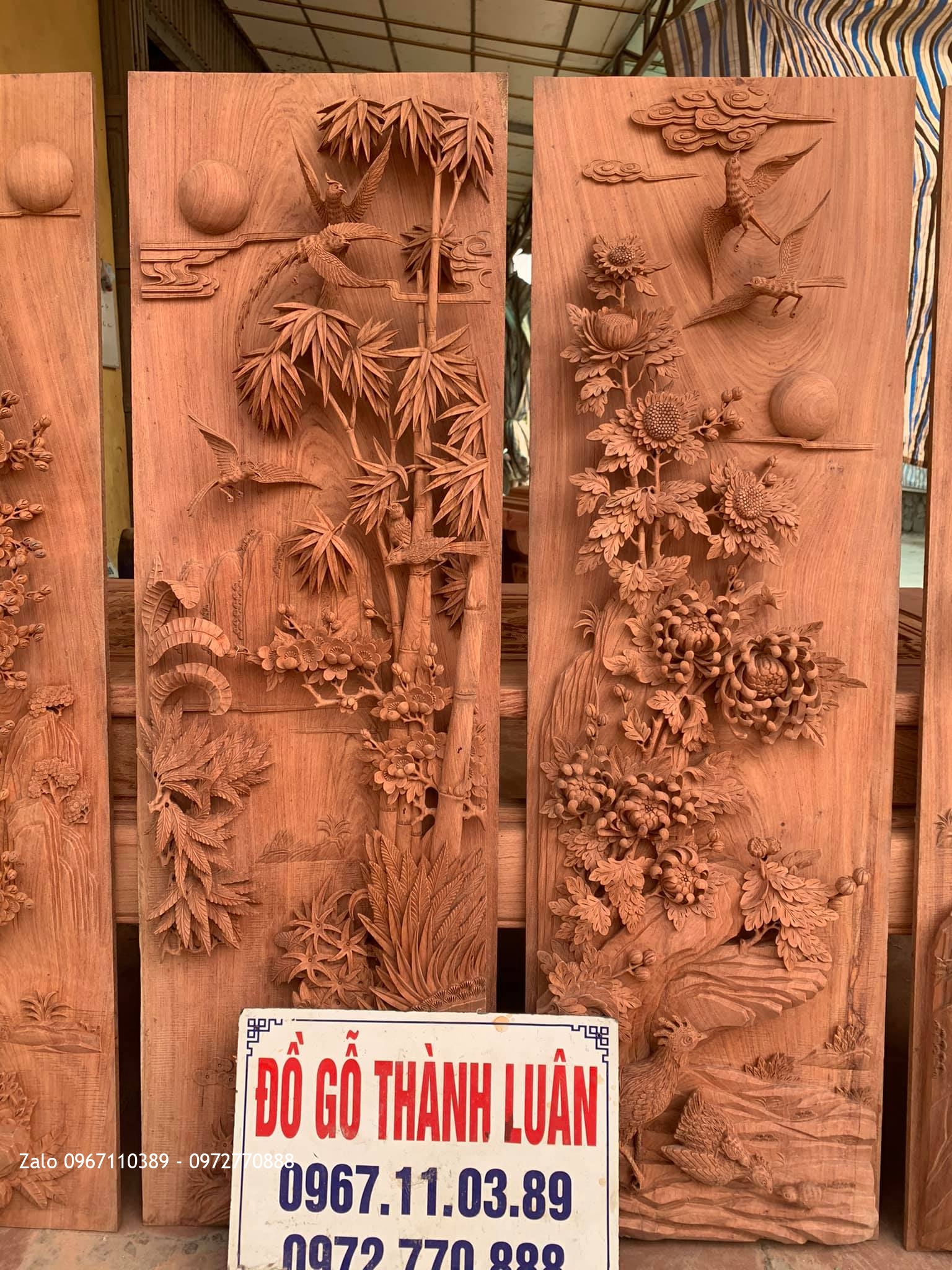 Bộ Tranh Tứ Quý Gỗ Hương Đá Siêu Khủng Do Nghệ Nhân Gốc Nghề Chế Tác.