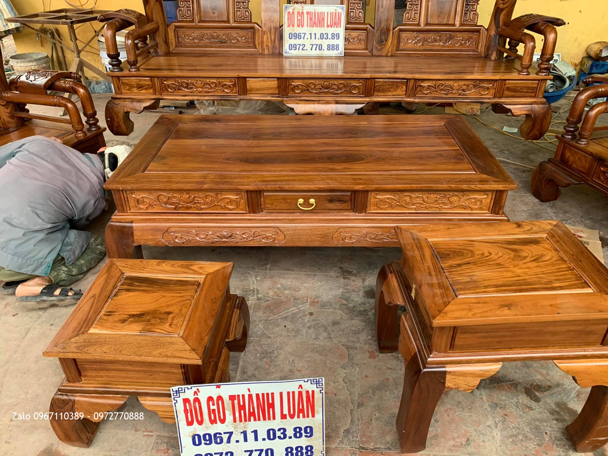 Bộ Bàn Ghế Tần Thuỷ Hoàng Gỗ Gụ Ta Quảng Bình