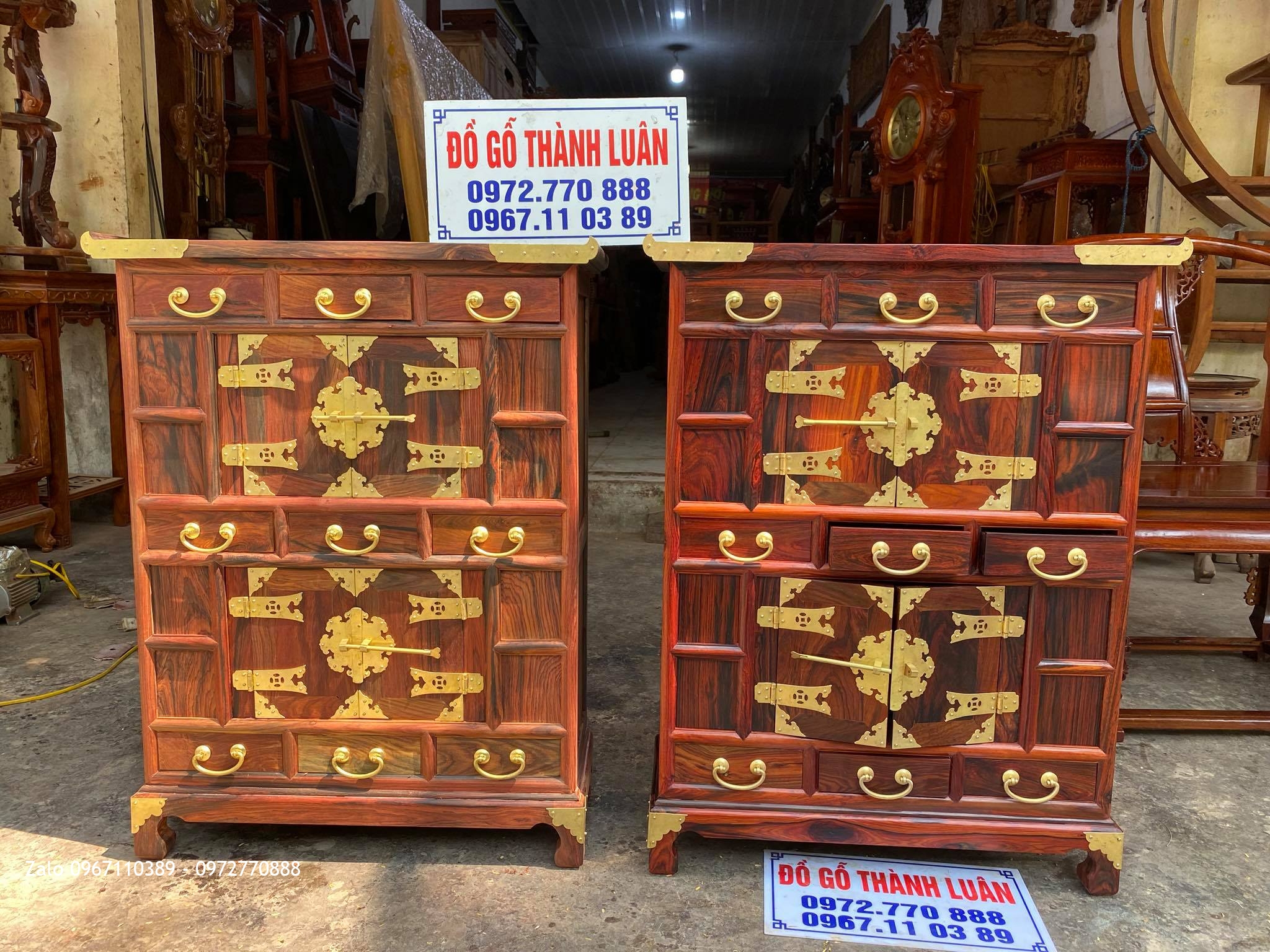 Tủ Thuốc Gỗ Trắc Đỏ Đen