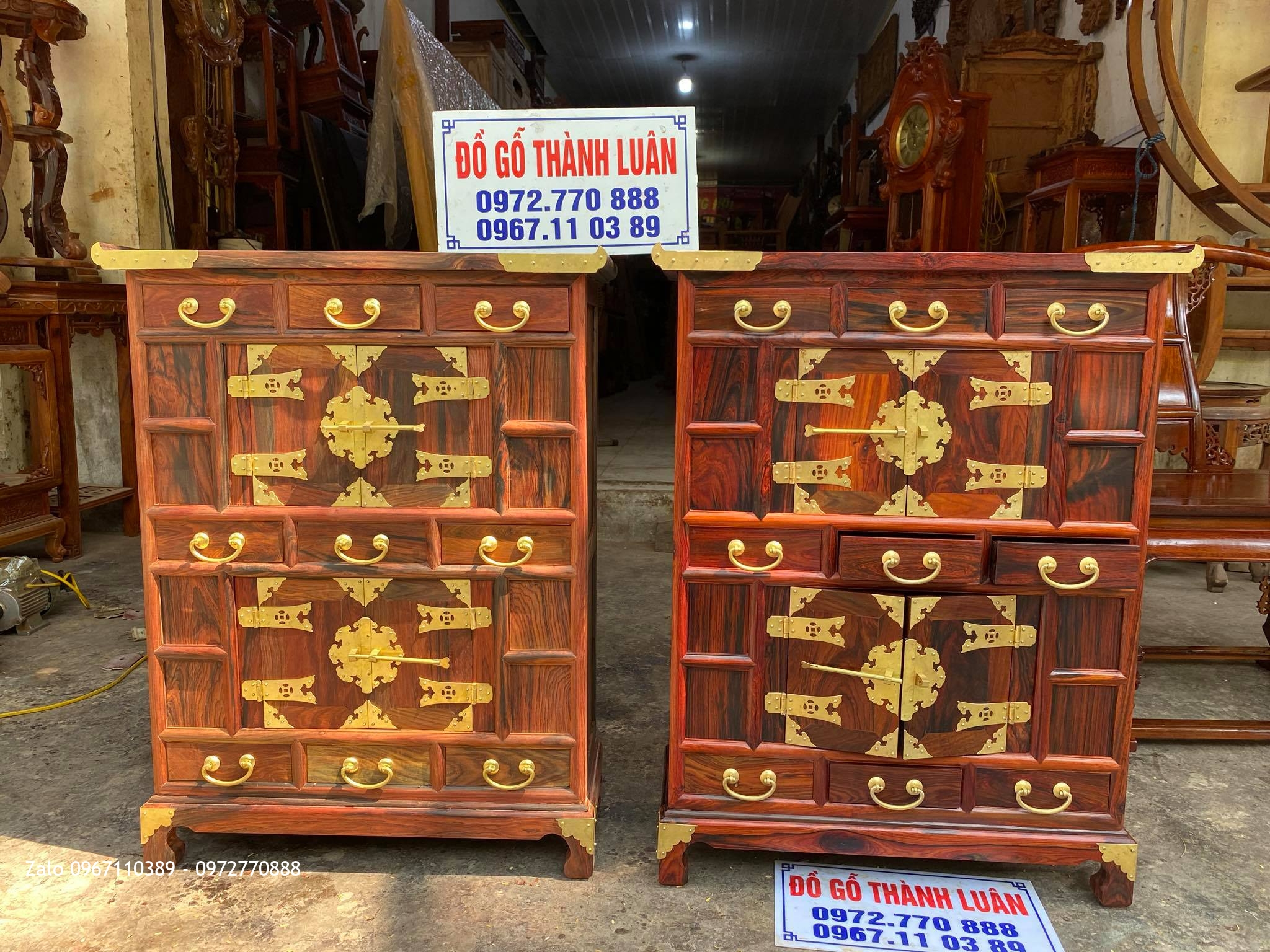 Tủ Thuốc Gỗ Trắc Đỏ Đen