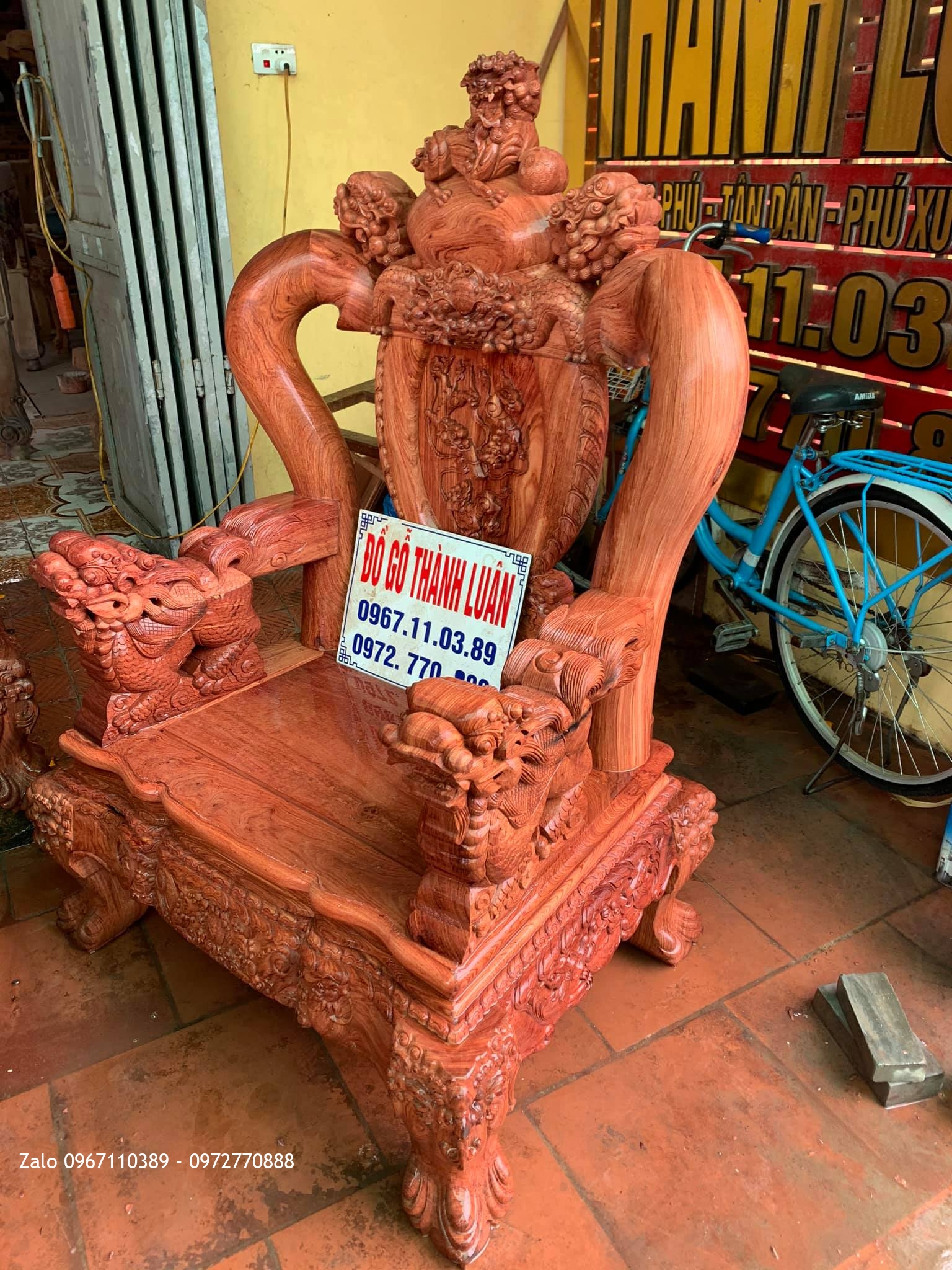 Bộ Bàn Ghế Nghê Bảo Đỉnh Cột 12 Gồm 6 Món VÍP GIÁ BÌNH DÂN.,